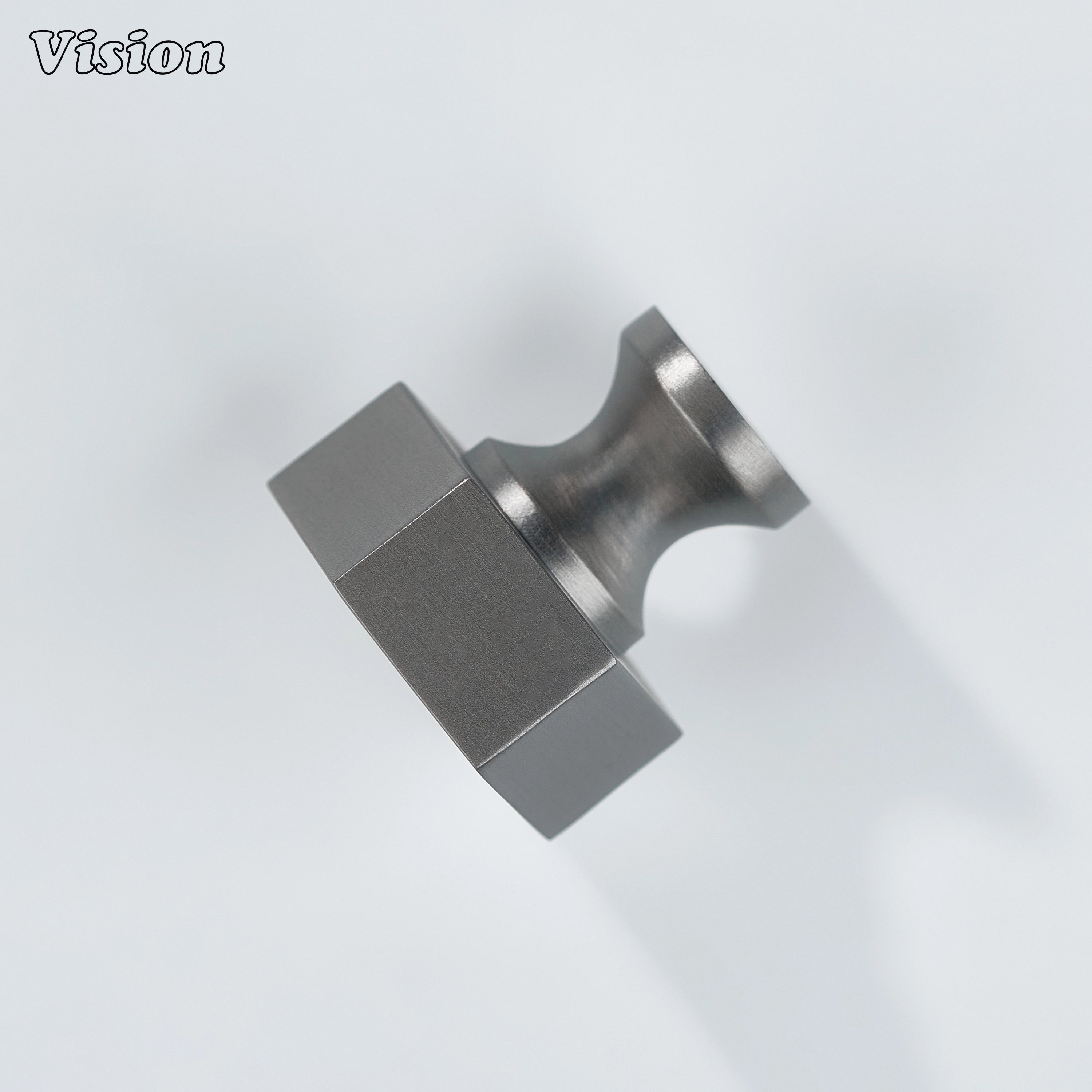 Premium brass cabinet knob in Gunmetal with plain hexagonal shape