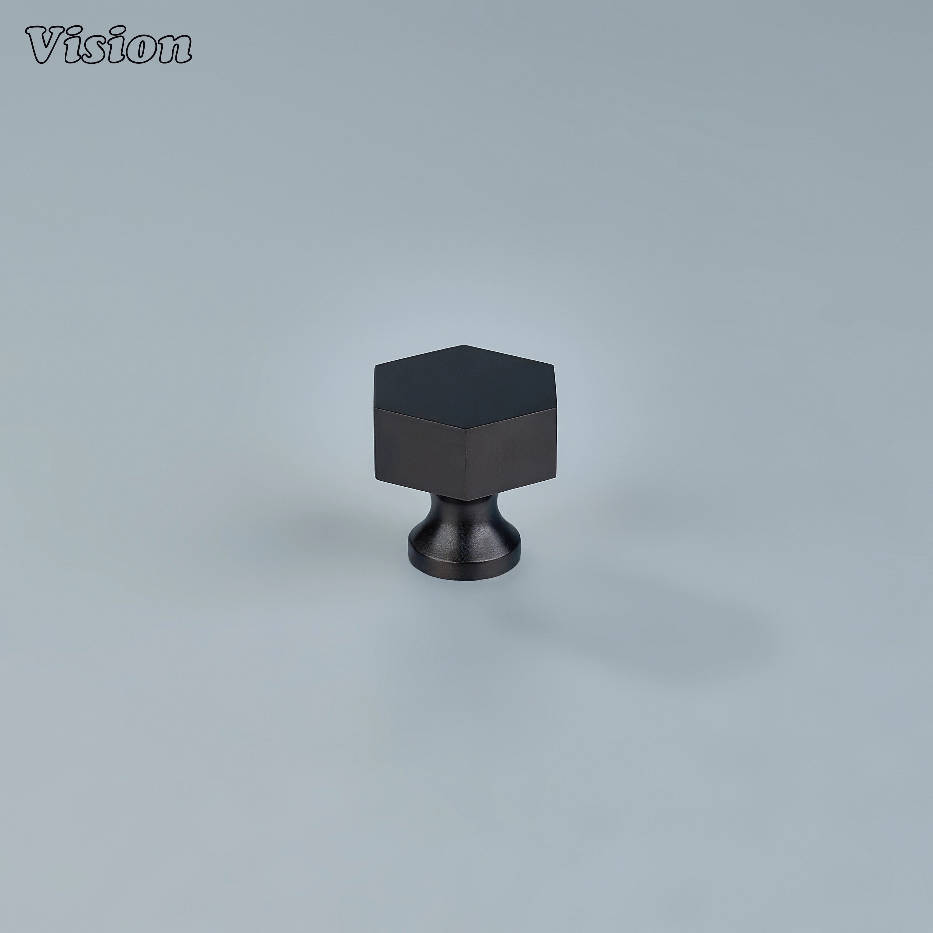 Oil Rubbed Bronze solid brass cabinet knob with hexagonal profile