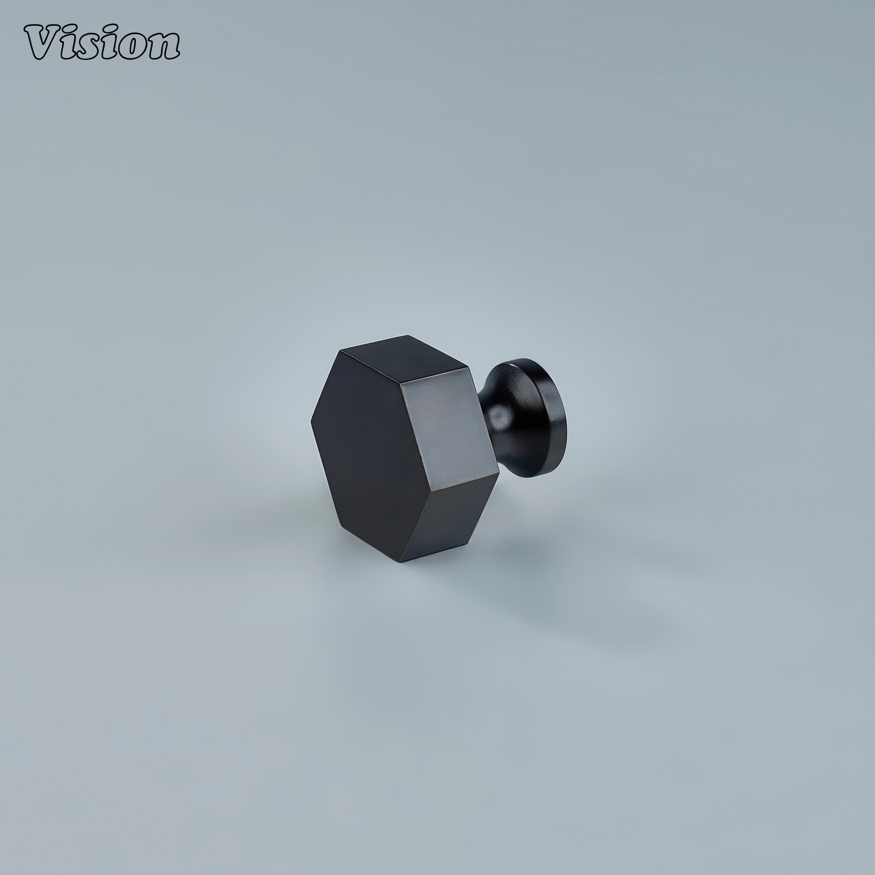Plain hexagonal cabinet knob in Oil Rubbed Bronze for drawers
