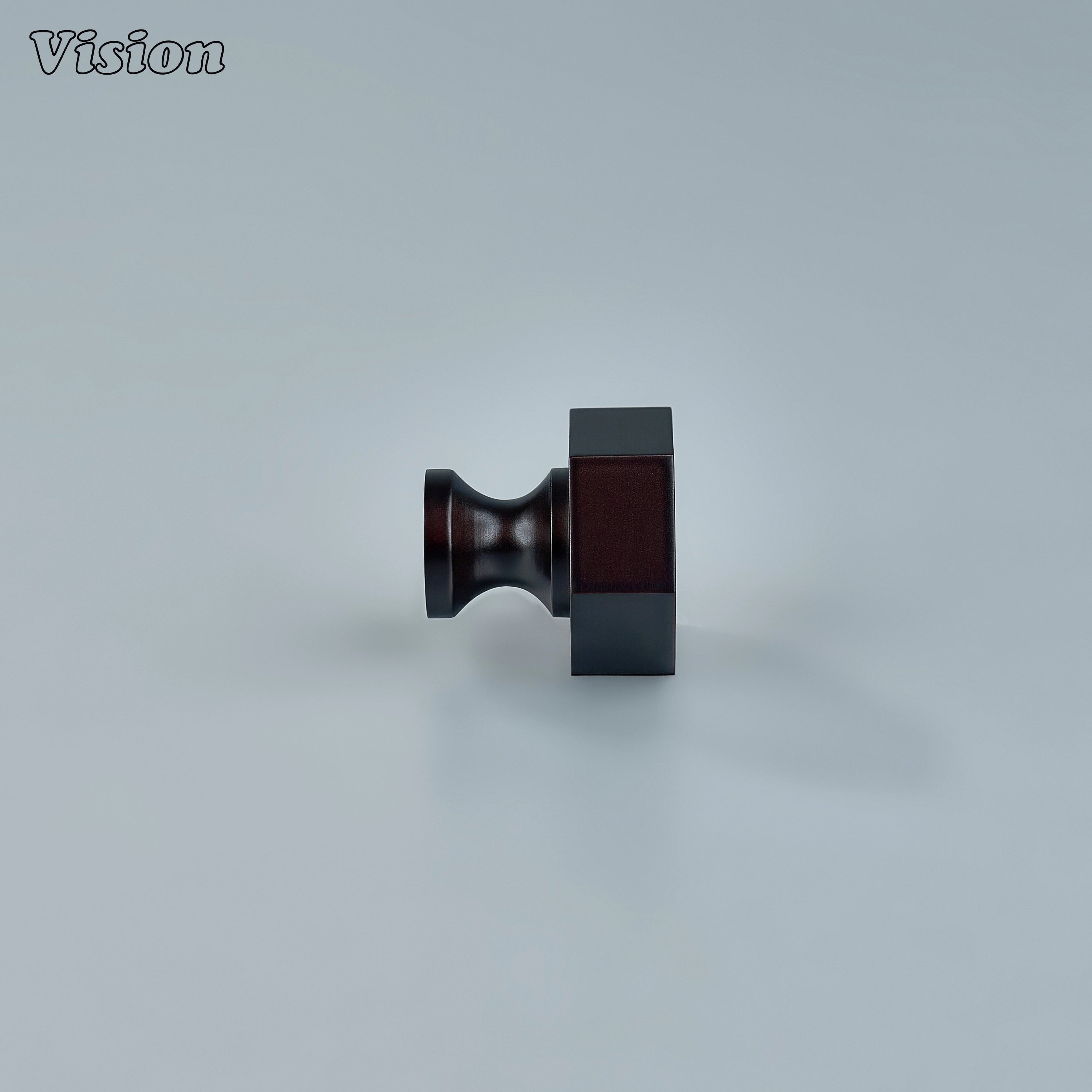 Cabinet knob in Oil Rubbed Bronze with bold hexagonal brass design