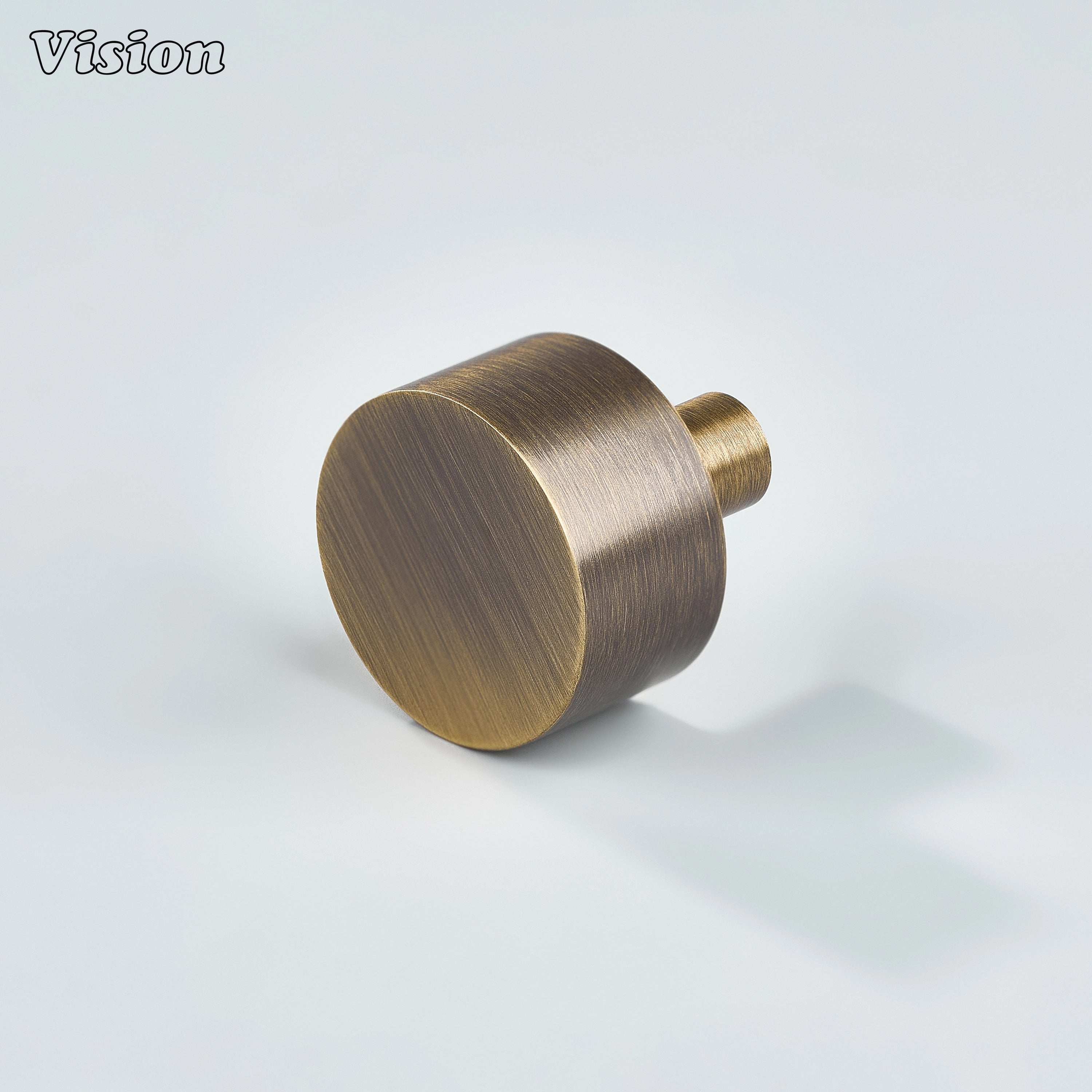 Antique Bronze plain round brass cabinet knob with smooth top for kitchen cabinets