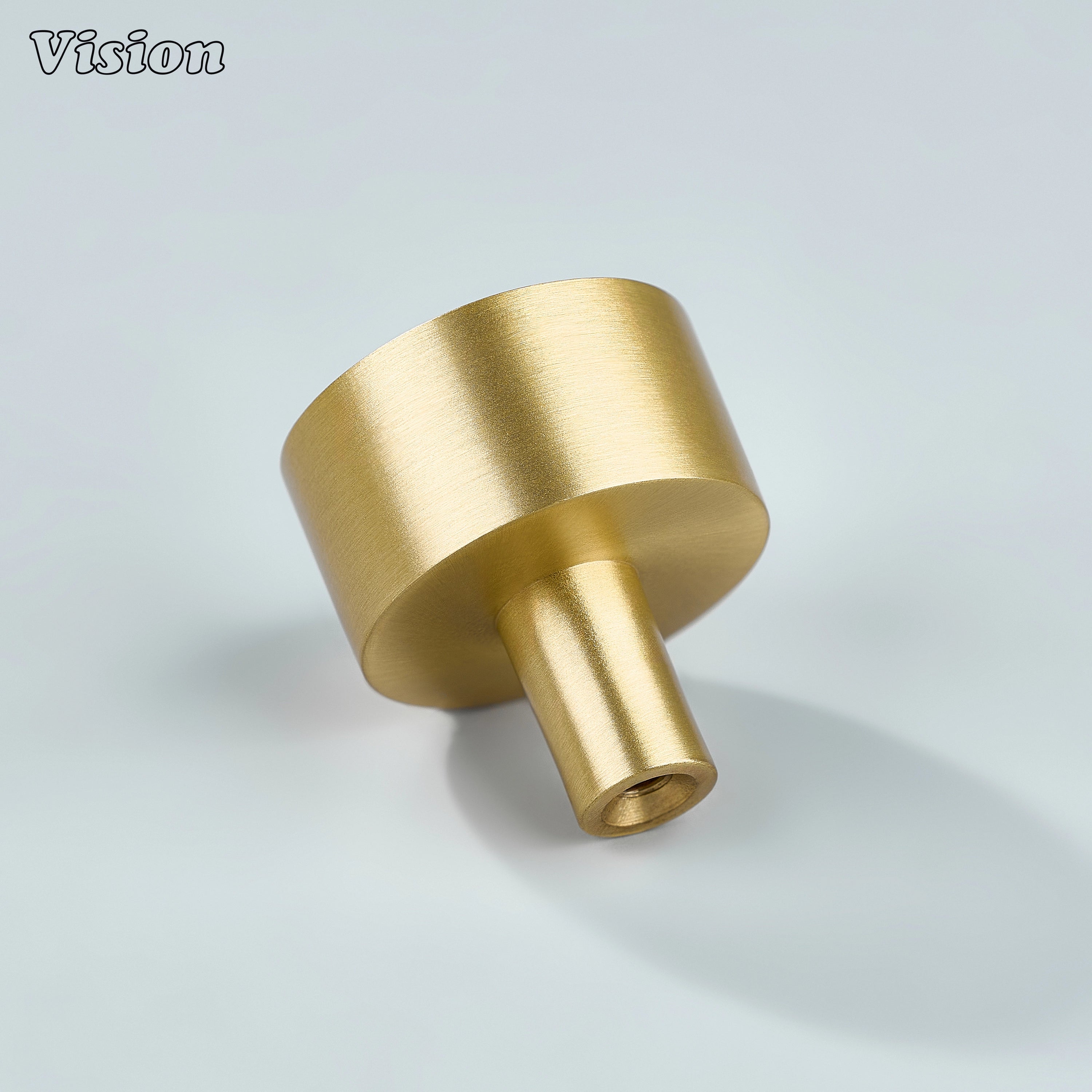 Gold smooth round brass cabinet knob for wardrobe cabinets and storage units