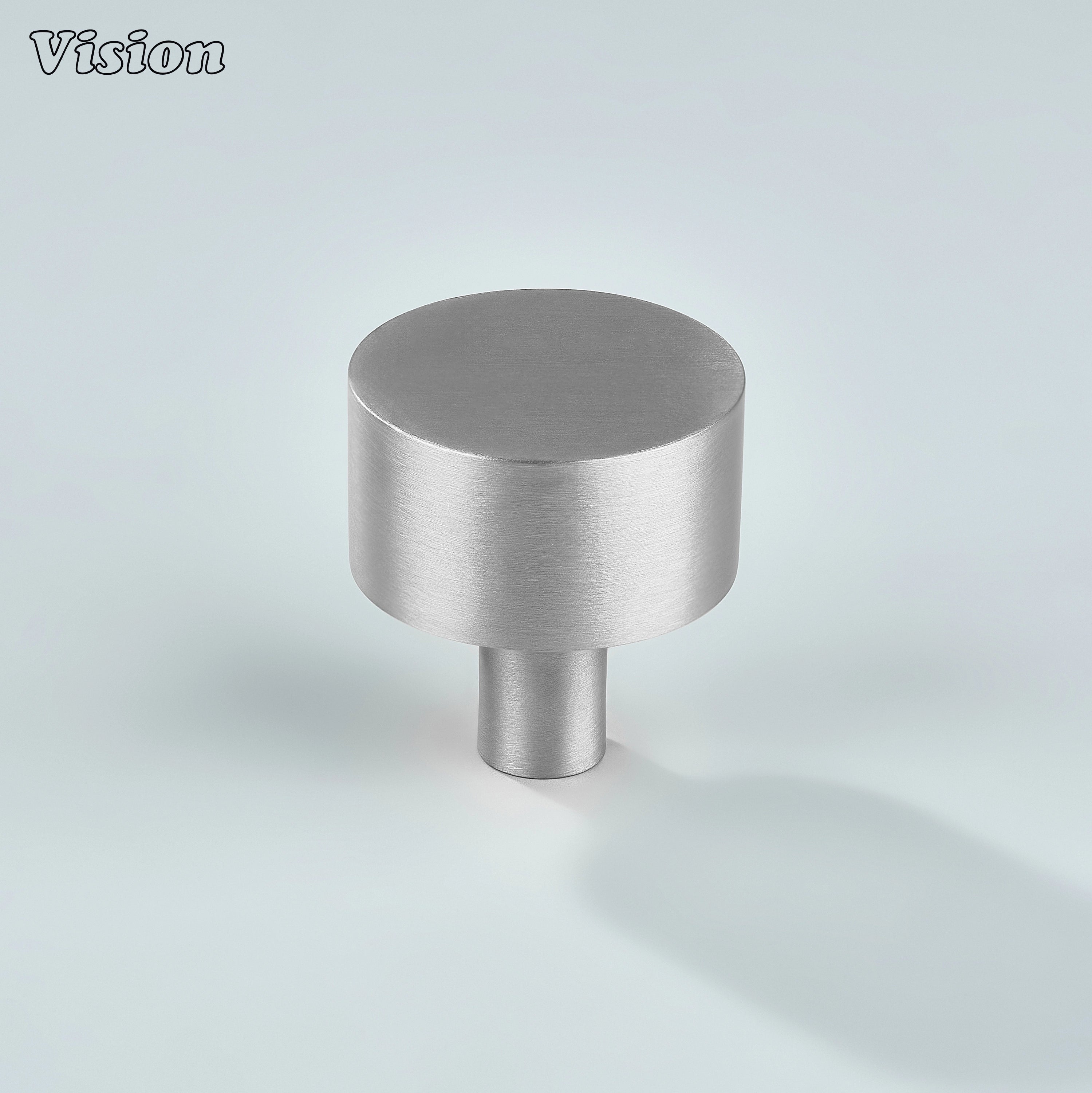Silver smooth round cabinet knob for modern kitchen drawers