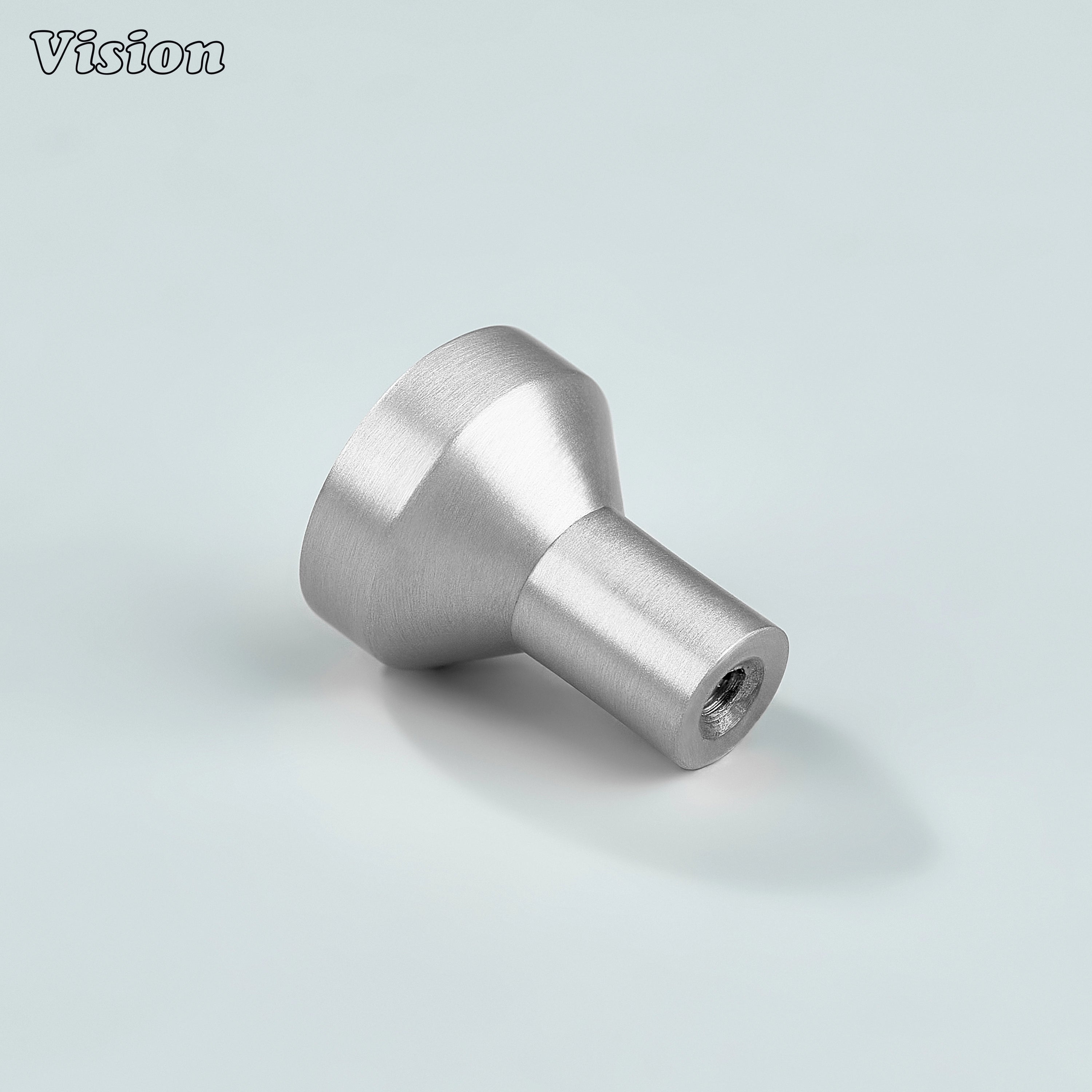 Minimal round cabinet knob in Silver finish for drawer fronts and furniture