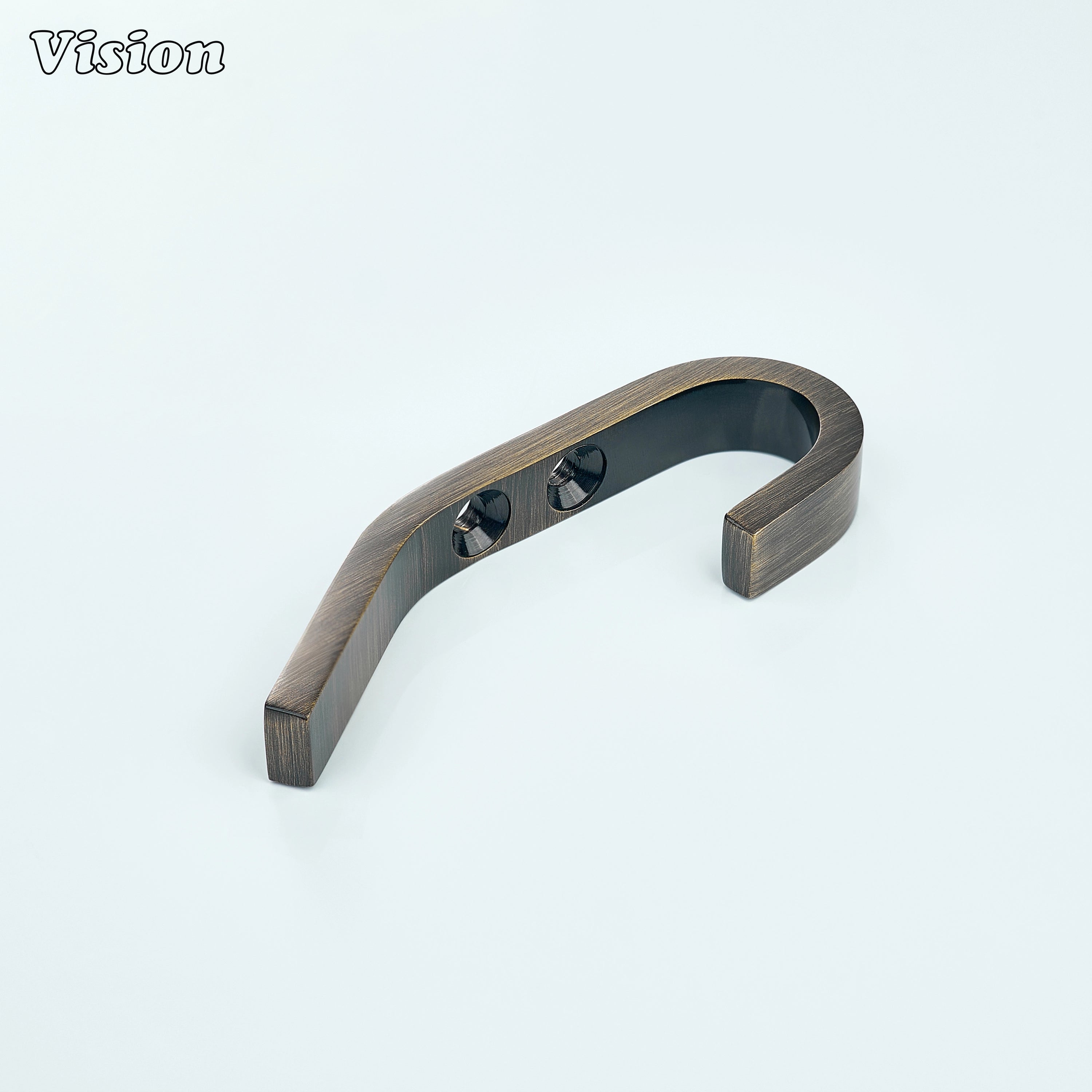 Modern Antique Bronze wall hook with smooth brass surface and concealed mounting for bathrooms