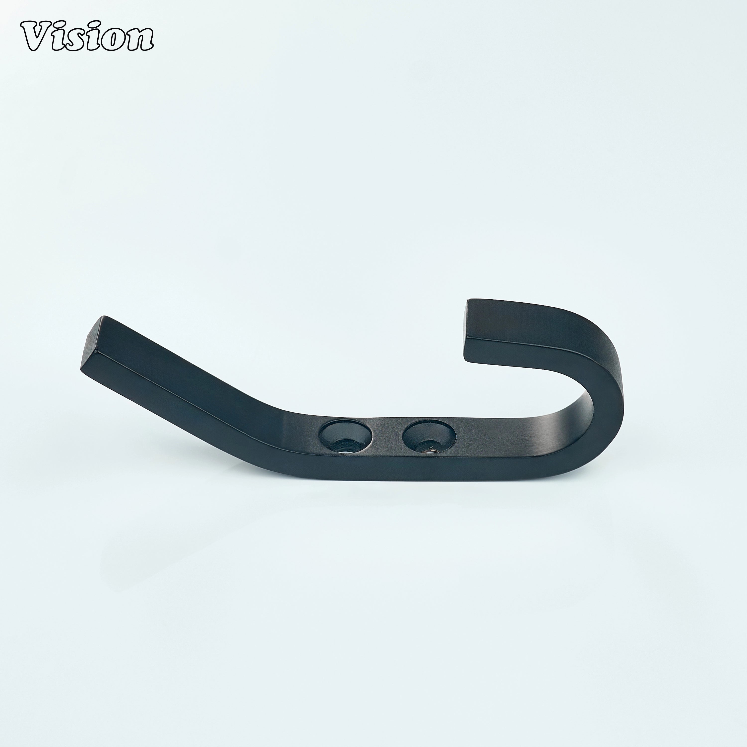 Modern Black wall hook with smooth surface and hidden fixing for bathrooms