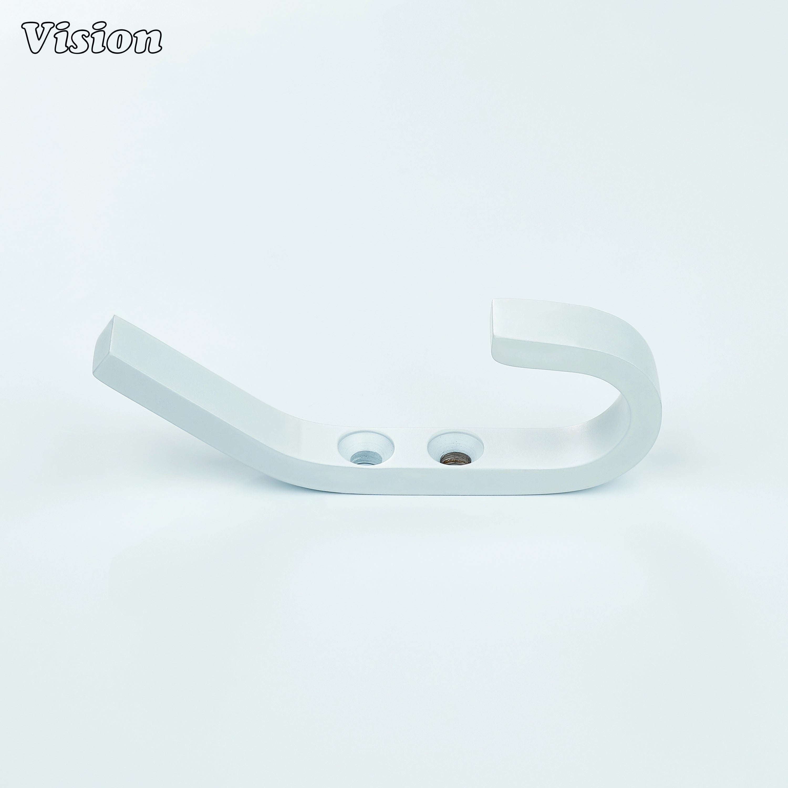 Modern White wall hook with smooth surface and hidden fixing for bathroom use