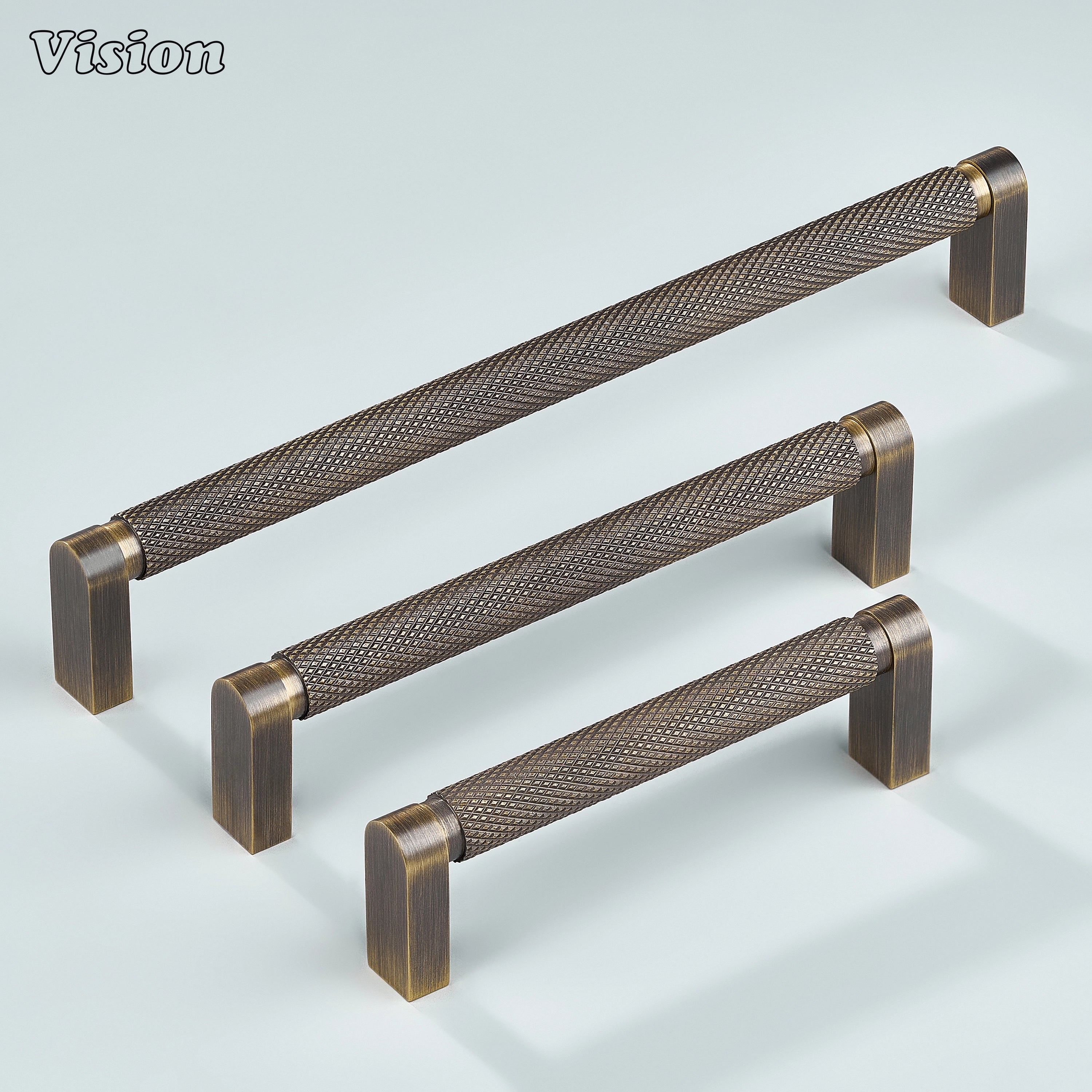 Antique bronze ripple knurled cabinet handle used on wardrobe doors.