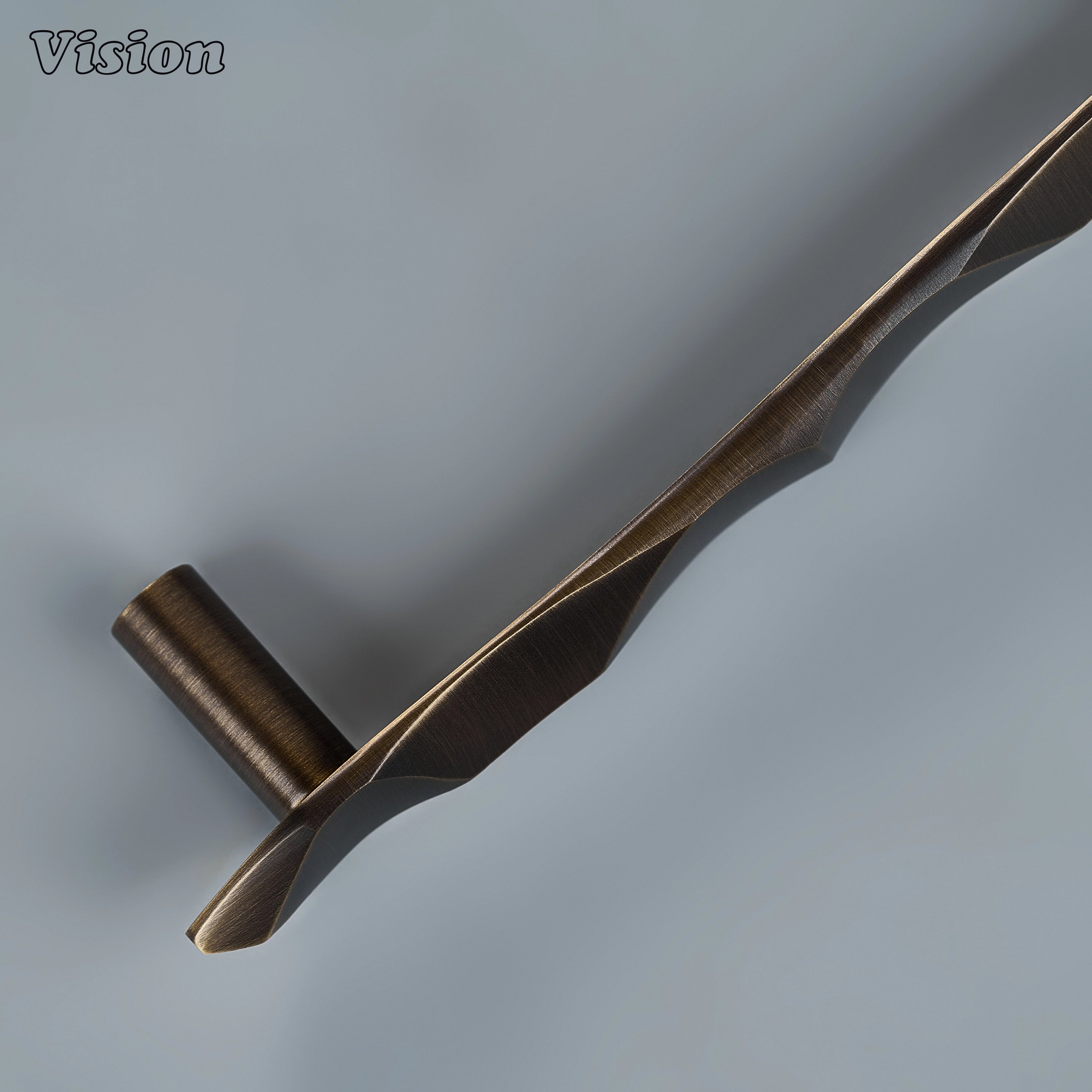 Antique bronze cabinet handle featuring a handcrafted ridge surface for modern dressing tables