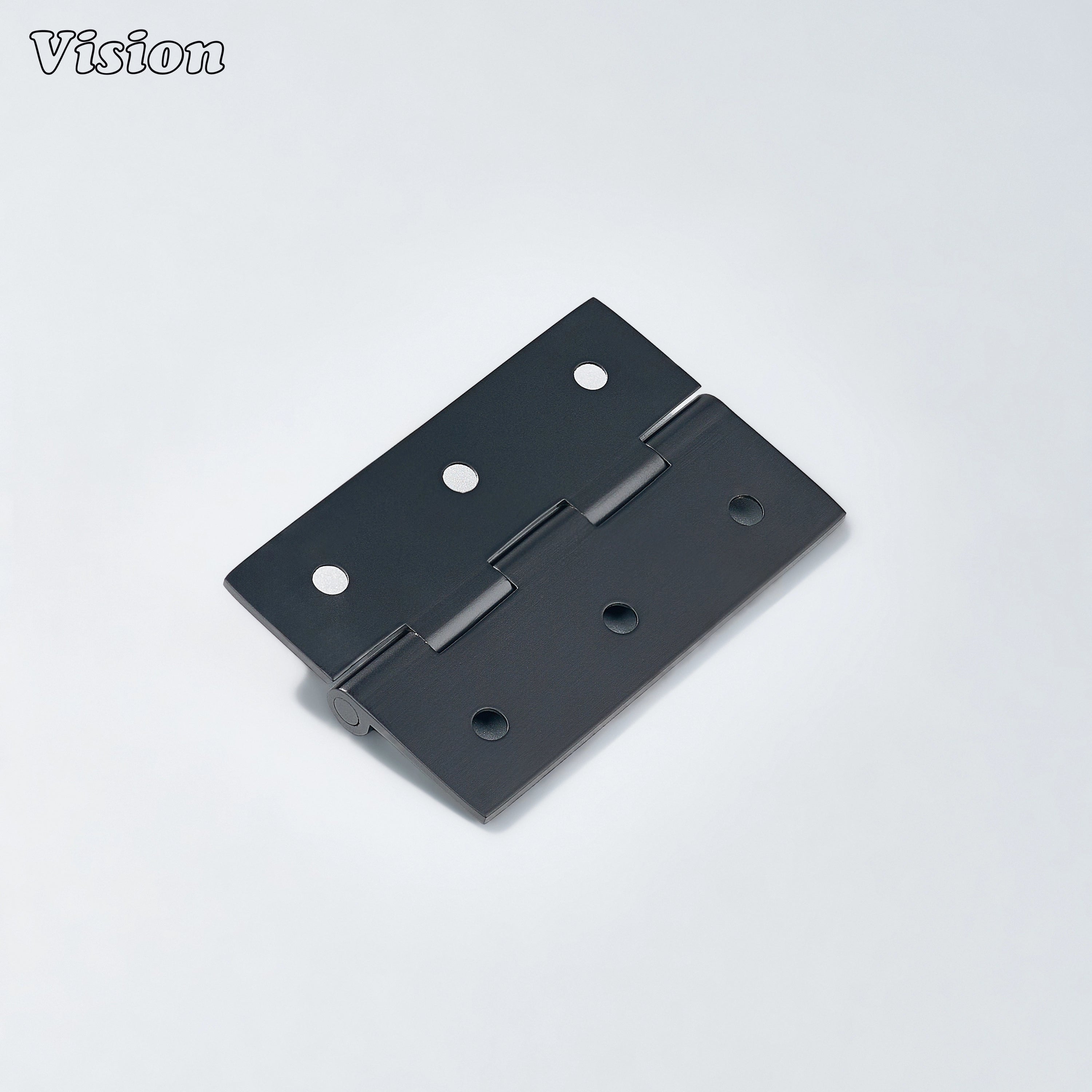 Large plain brass cabinet hinge in black finish for storage cabinets