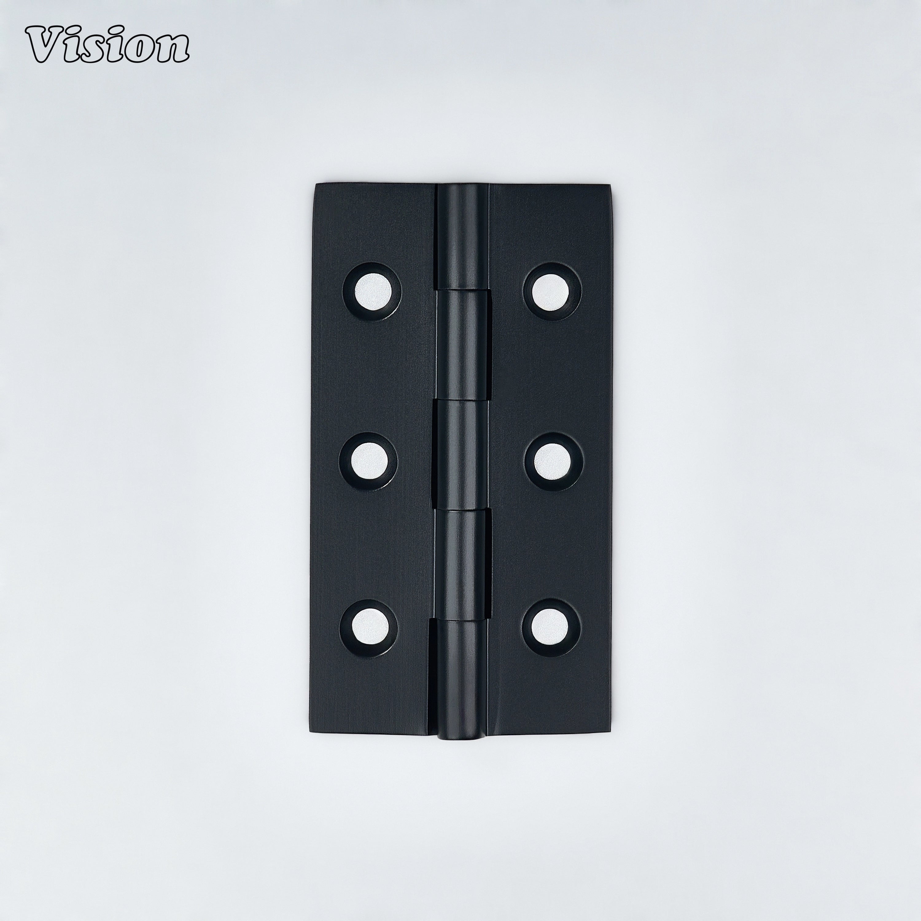 Plain black cabinet hinge with knuckle pin for furniture doors