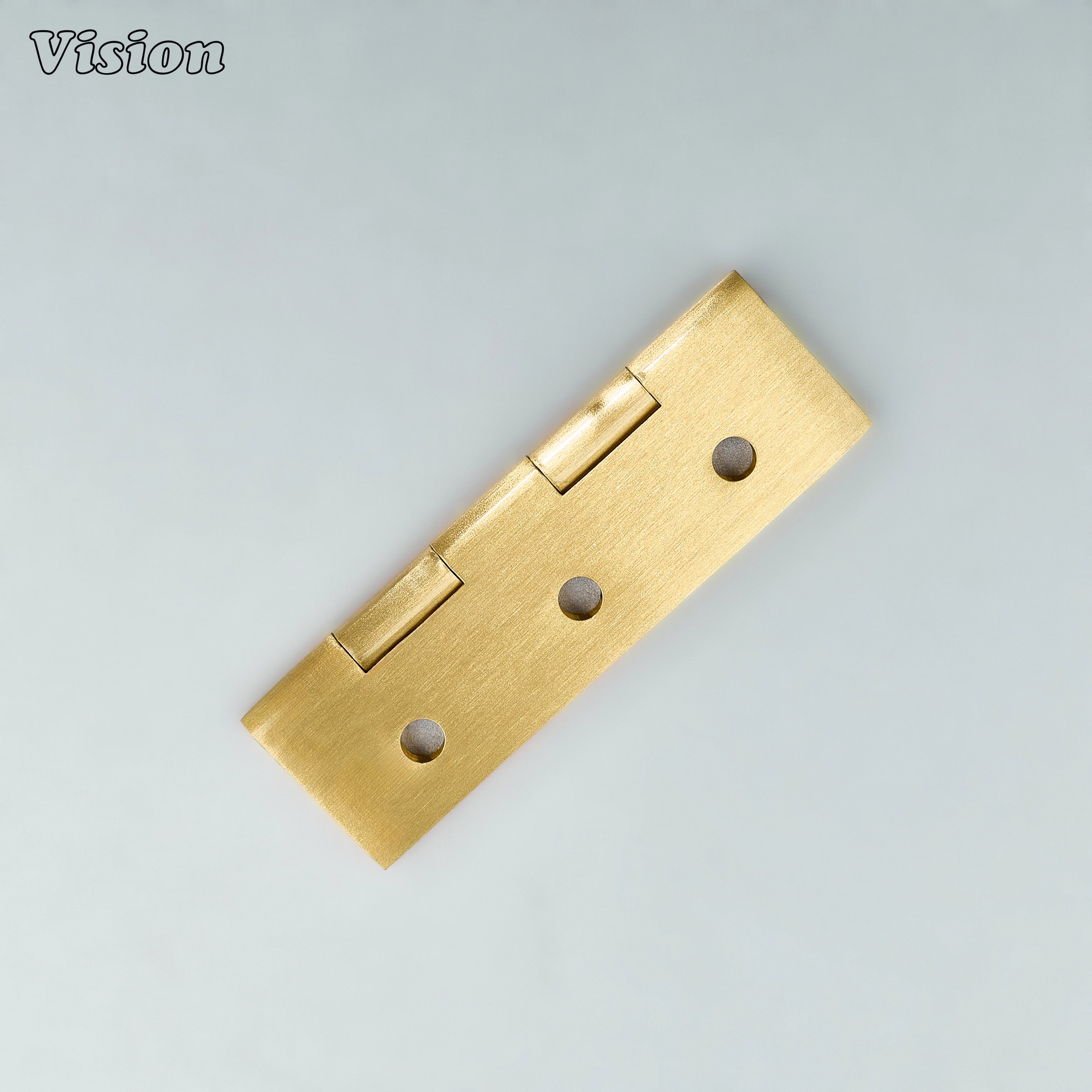 Gold finish brass cabinet hinge with flat plates for interior cabinet doors