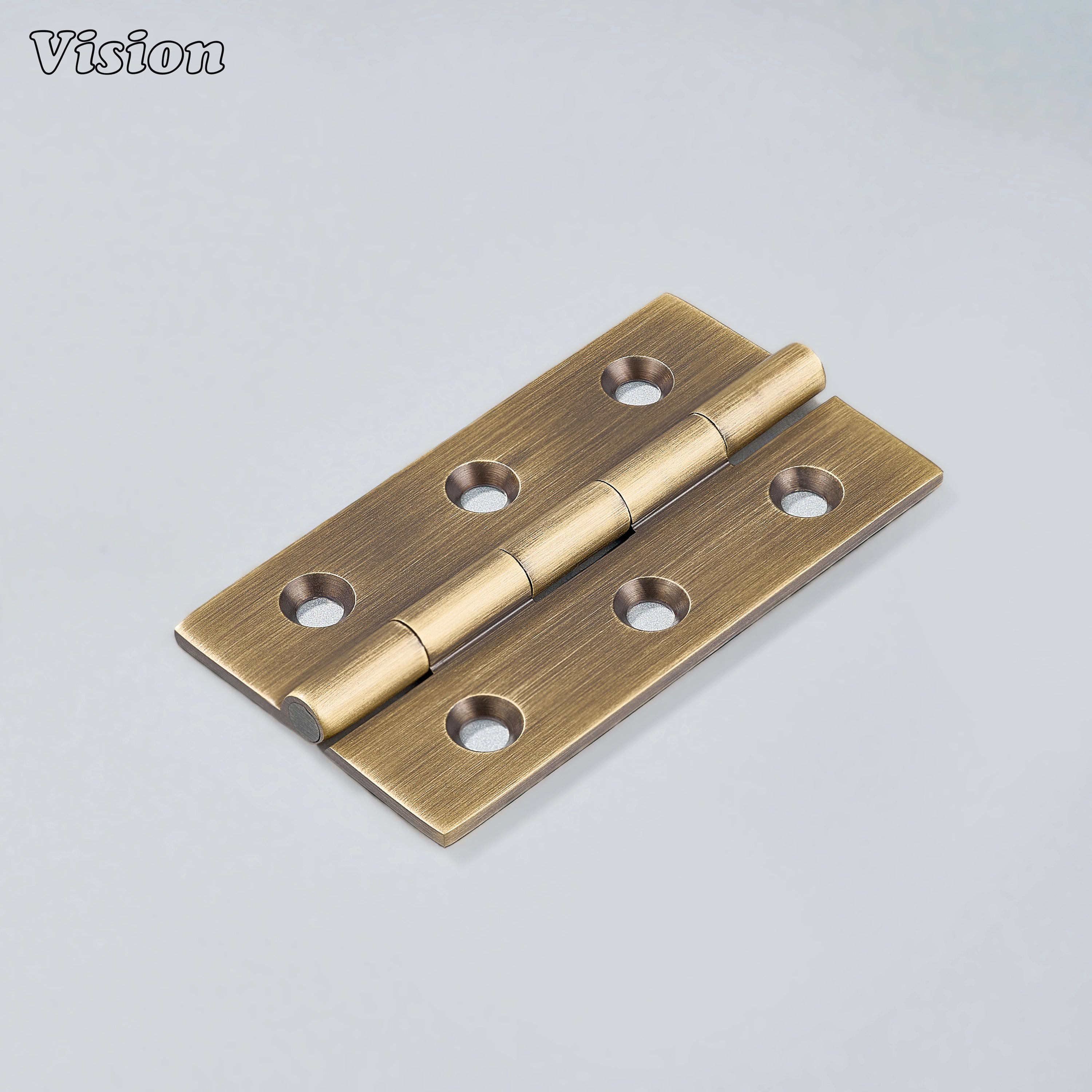 Brass cabinet hinge with plain profile in antique bronze finish for kitchen cabinets