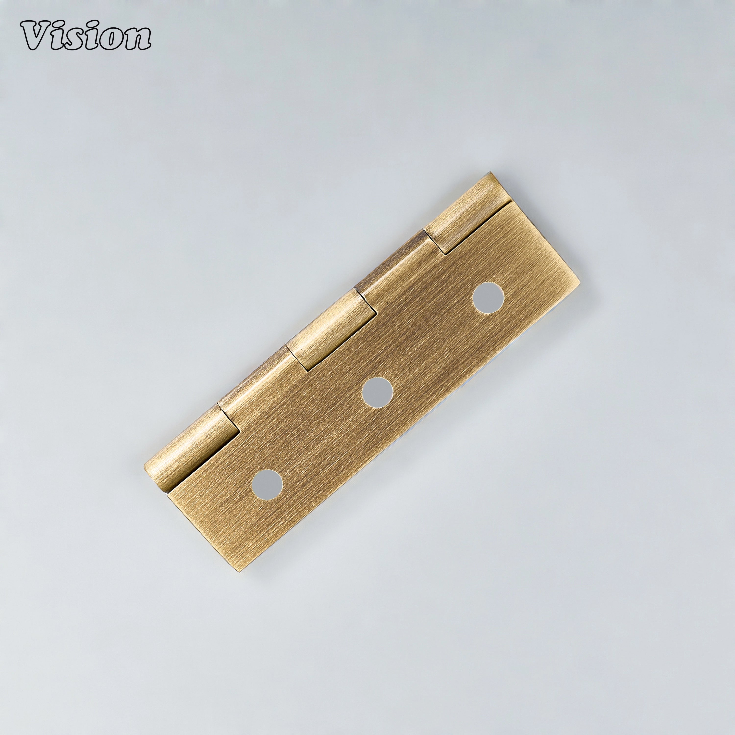 Medium antique bronze brass cabinet hinge with rectangular plates for wardrobes