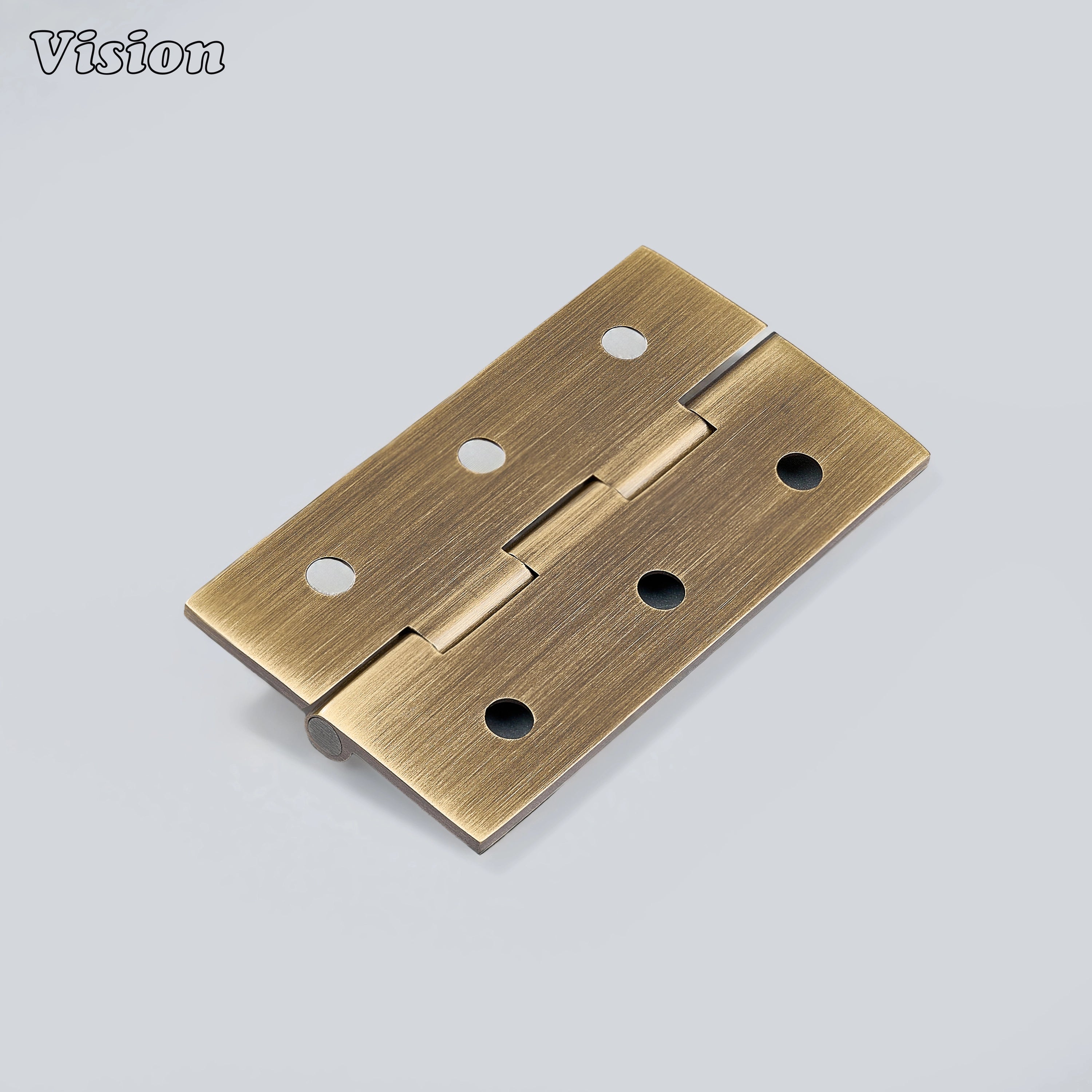 Medium plain brass cabinet hinge in antique bronze finish for furniture