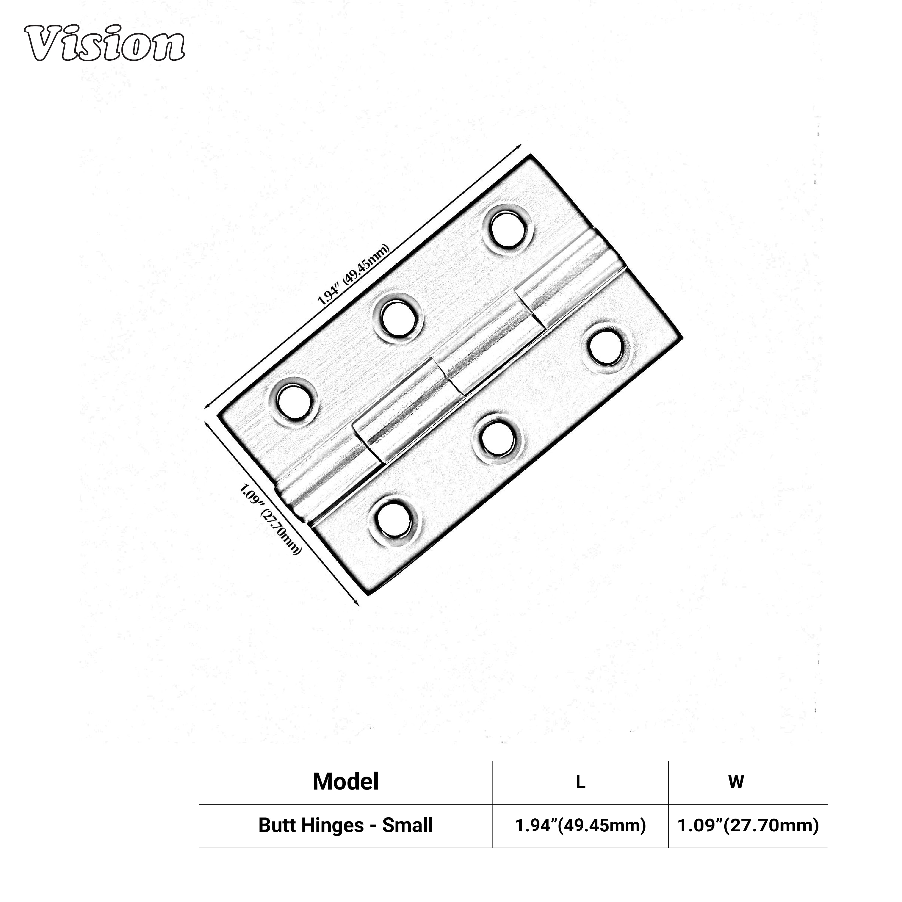 Rectangular brass cabinet hinge in gold finish for storage cabinet doors