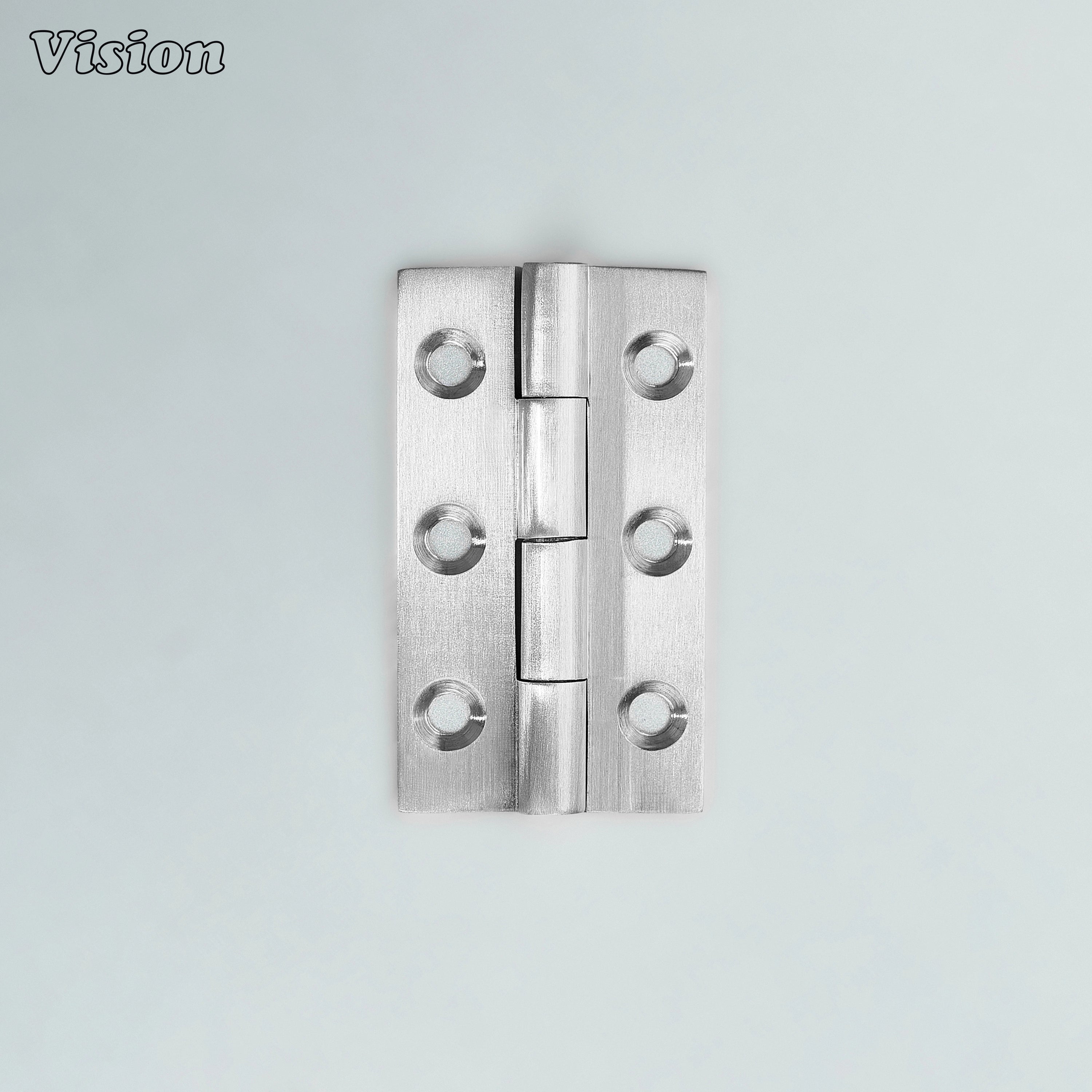 Silver finished cabinet hinge with smooth knuckle pin for wardrobes