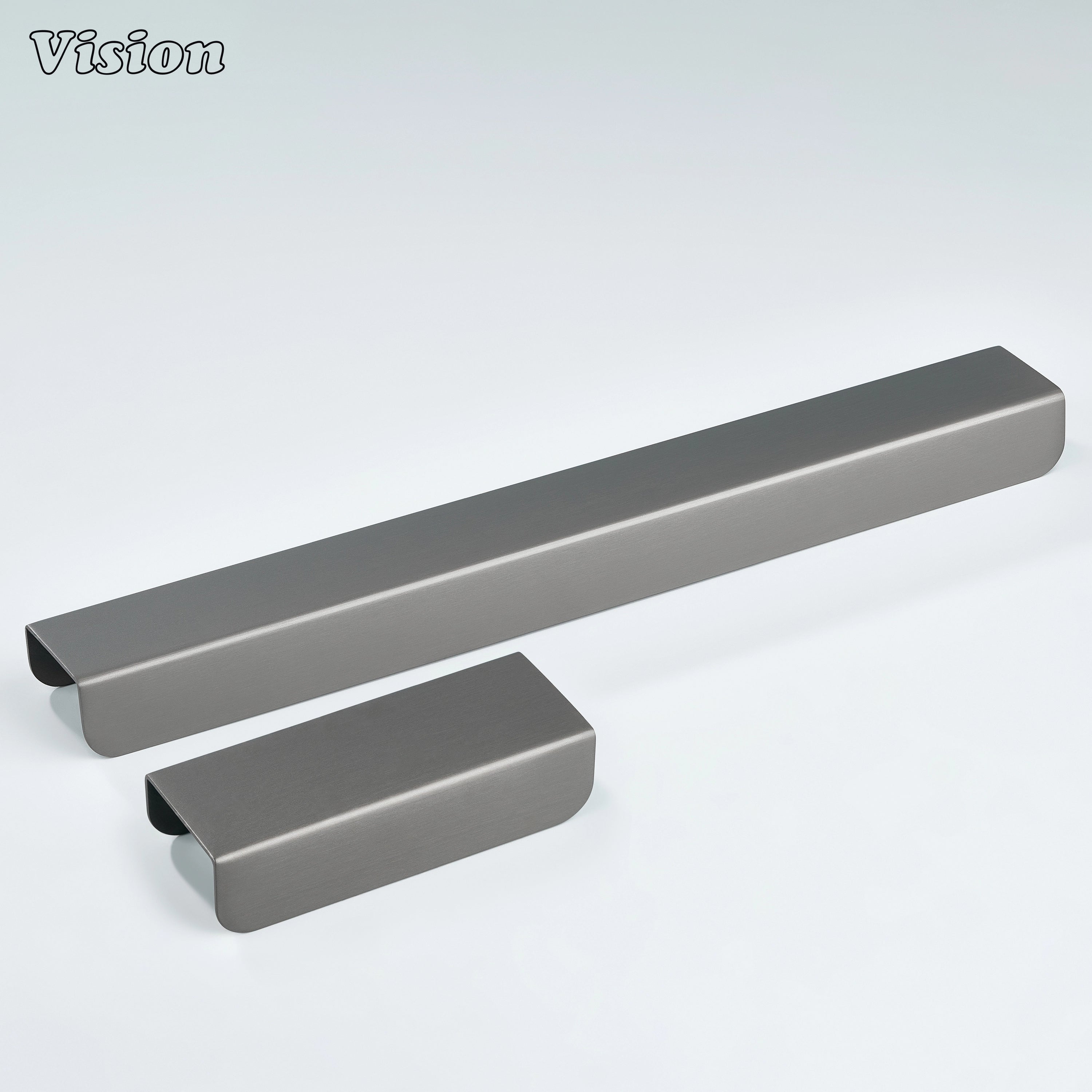 Gunmetal cabinet handle curved end lip pull for wardrobe doors