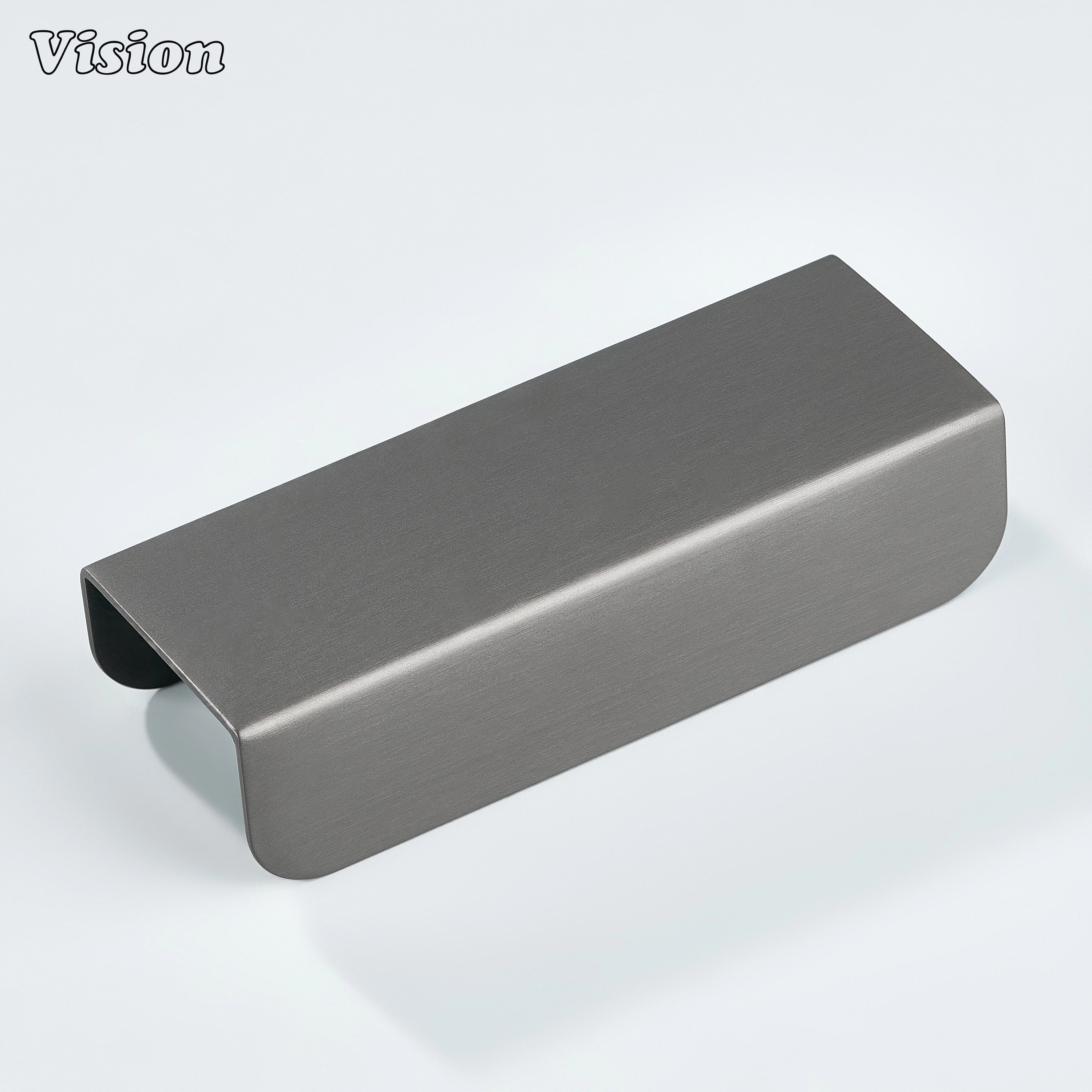 Gunmetal cabinet handle minimalist plain lip pull for furniture