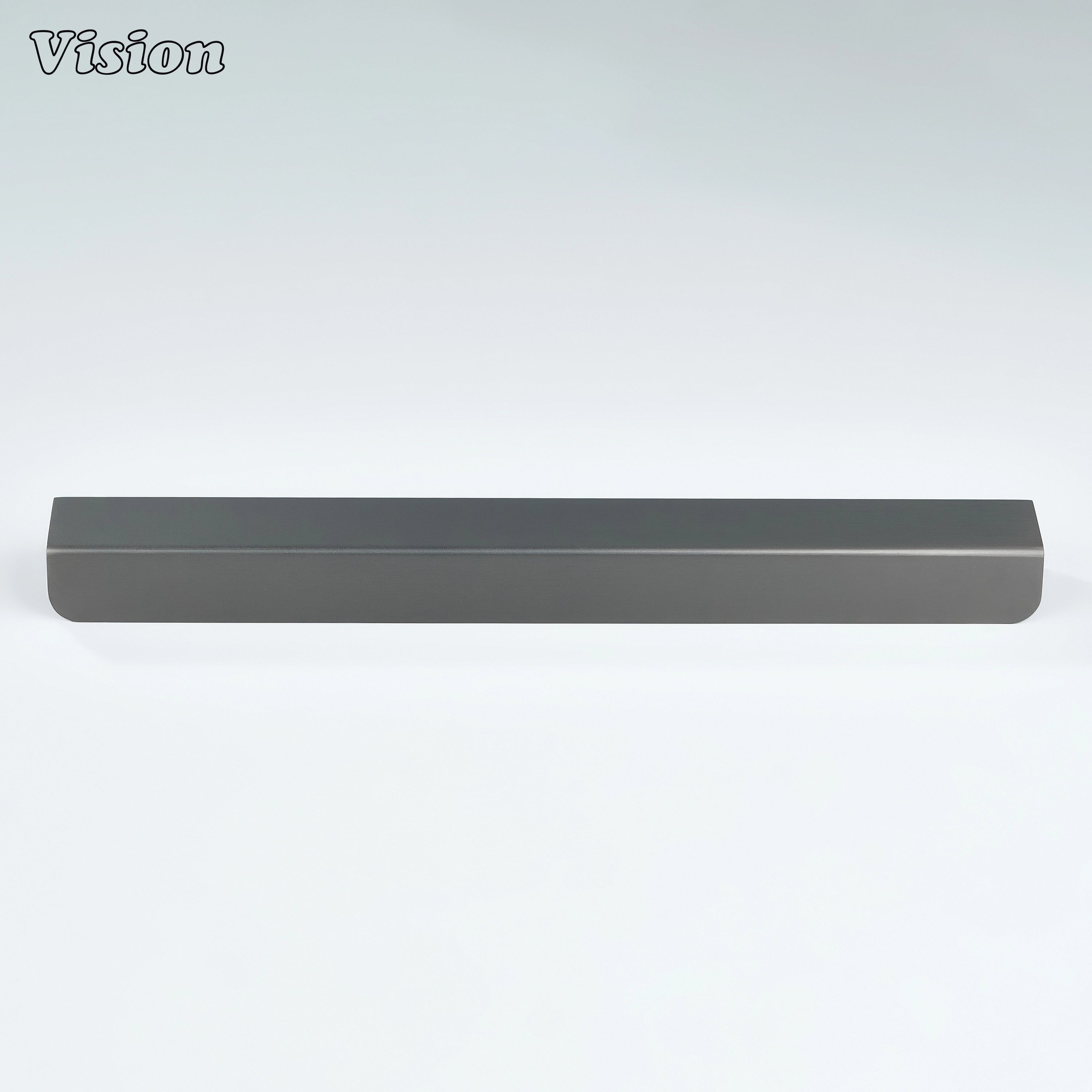 Gunmetal cabinet handle sleek curved lip bar for kitchen cupboards