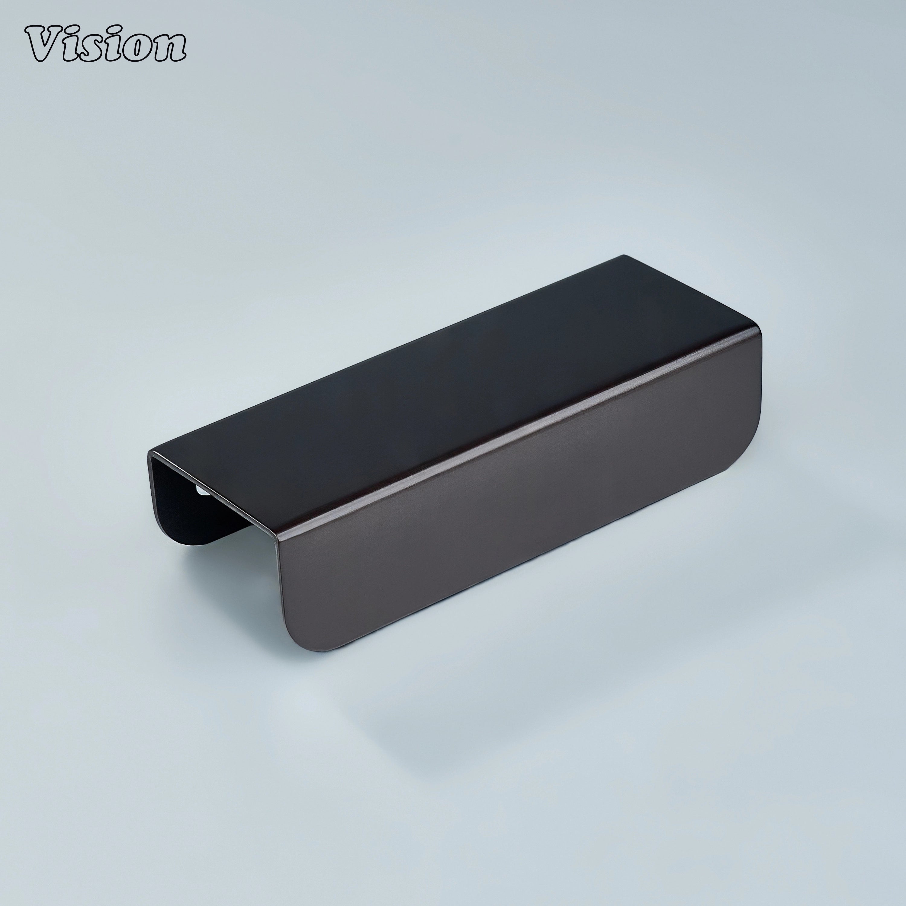 Oil Rubbed Bronze cabinet handle elongated curved lip pull for wardrobes