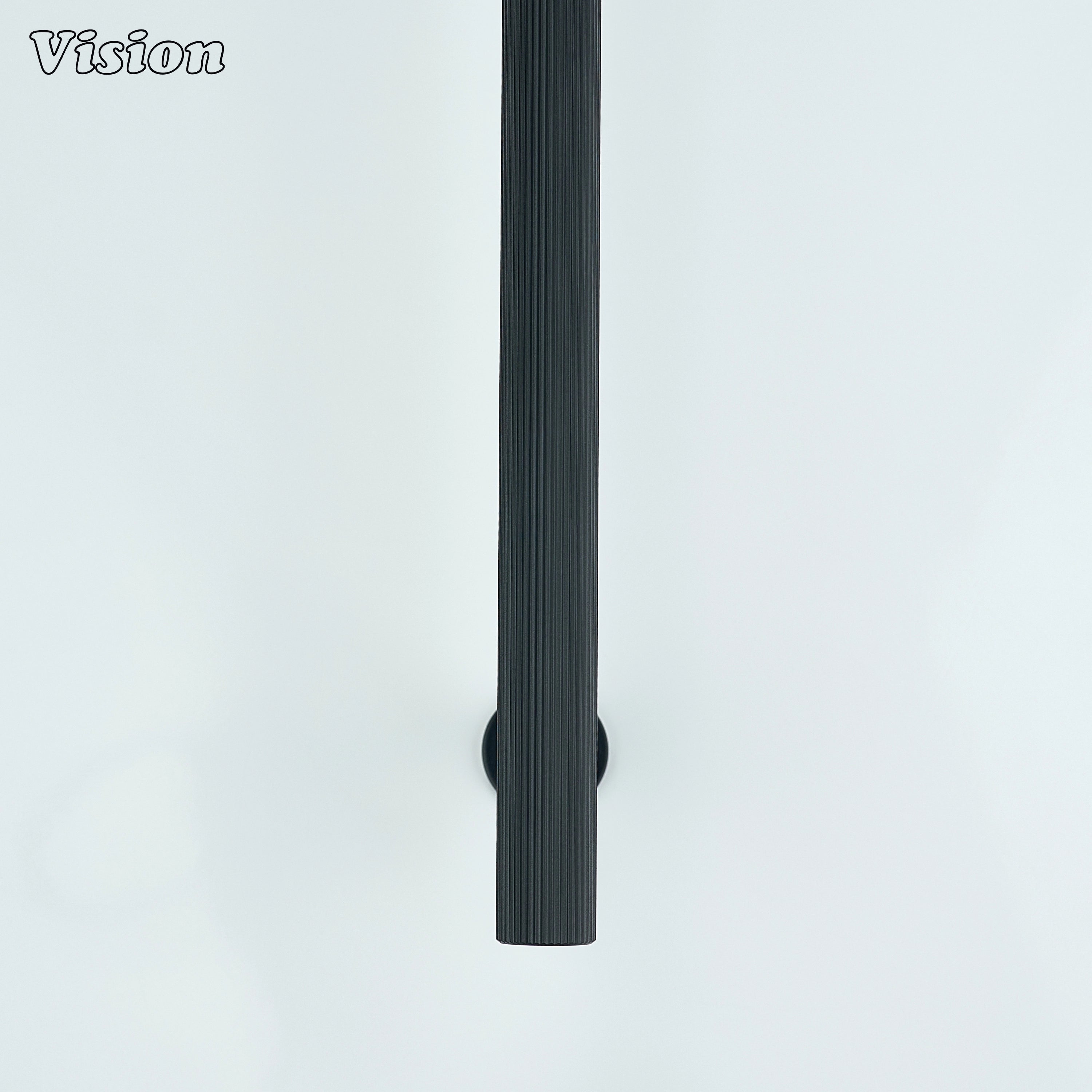 Modern Black cabinet handle with linear knurling for furniture units