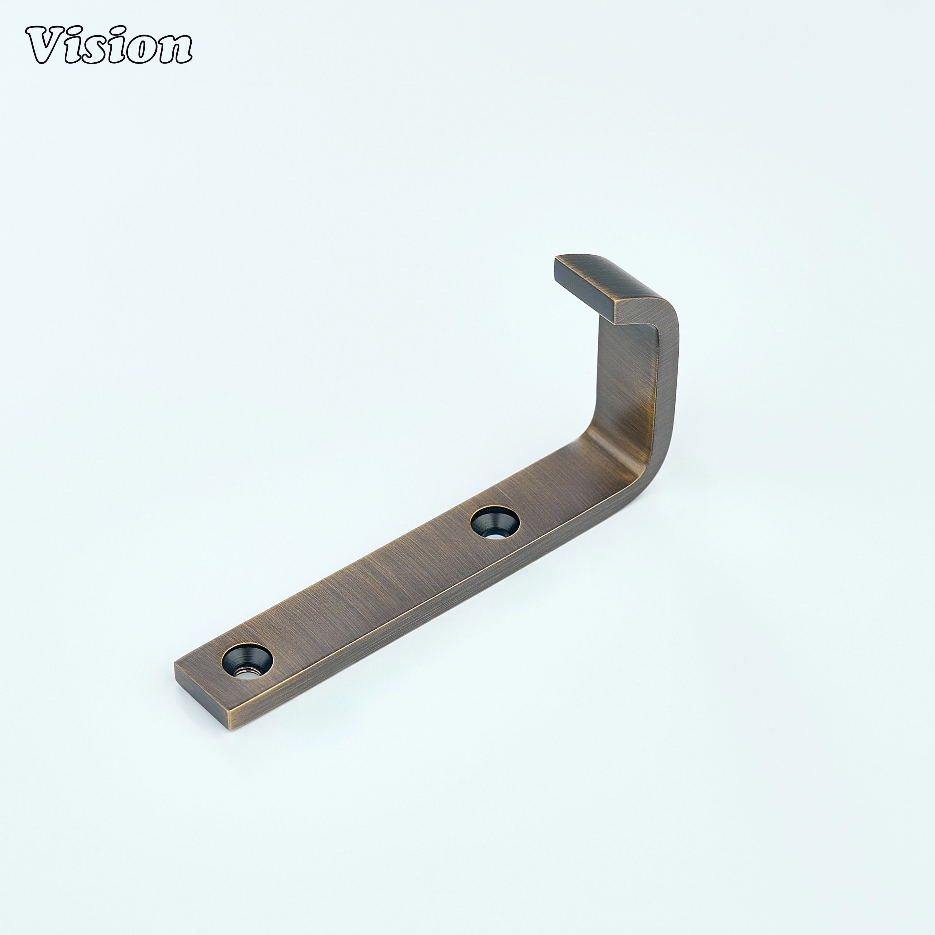 Antique Bronze brass wall hook with rectangular mounting plate for entryway wall applications