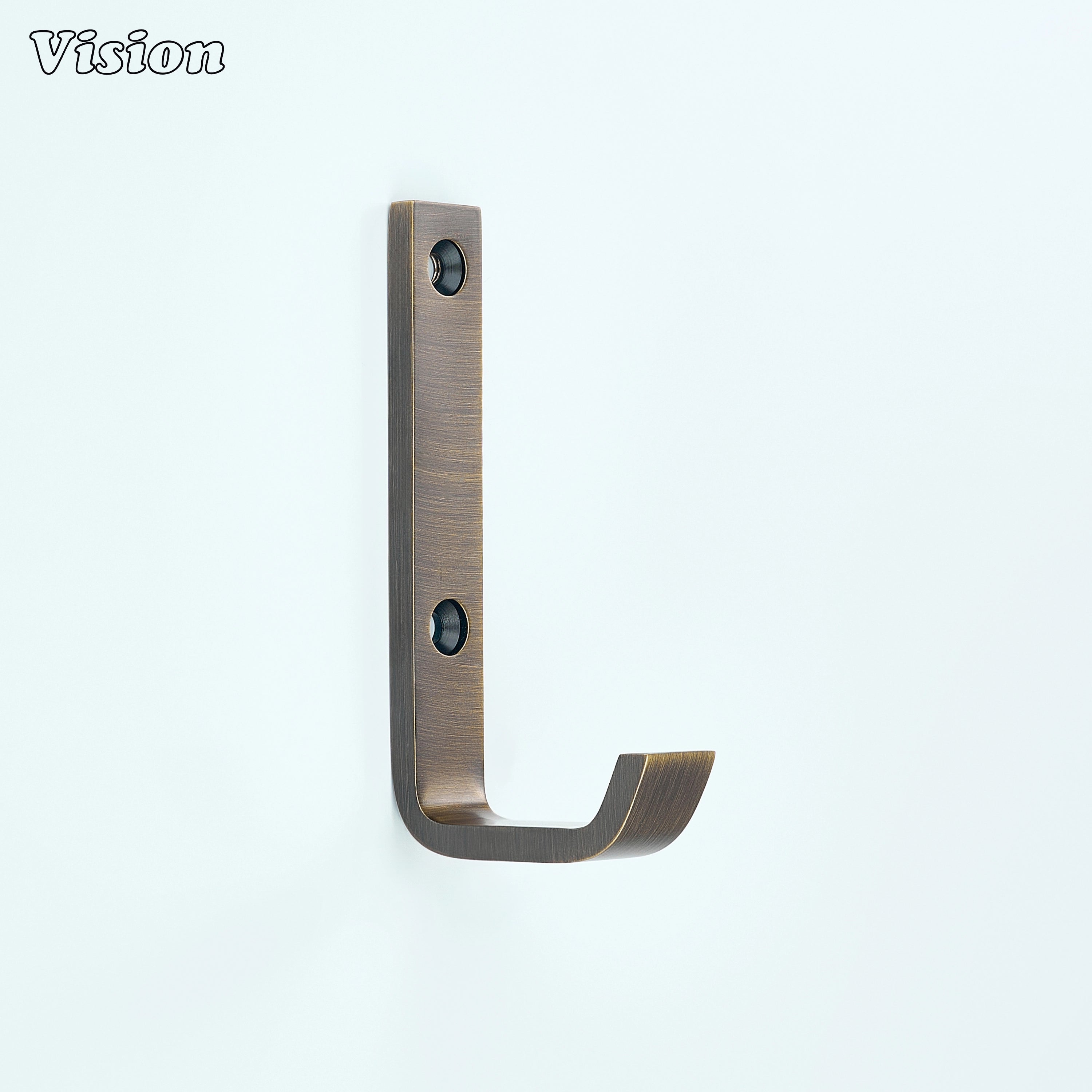 Antique Bronze finish brass wall hook with flat profile for modern interior wall organization