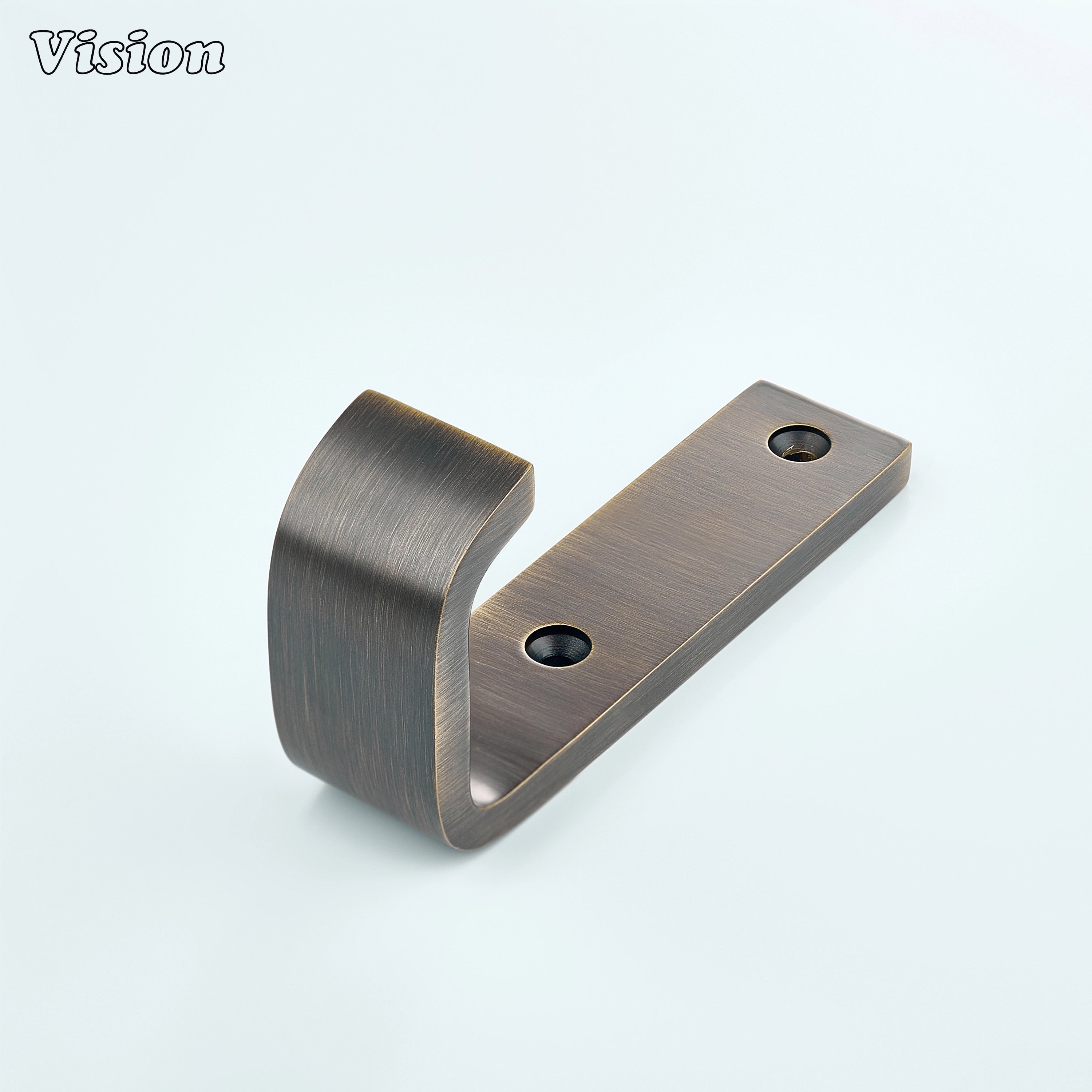 Plain profile Antique Bronze brass wide wall hook with flat J bar for bathroom walls