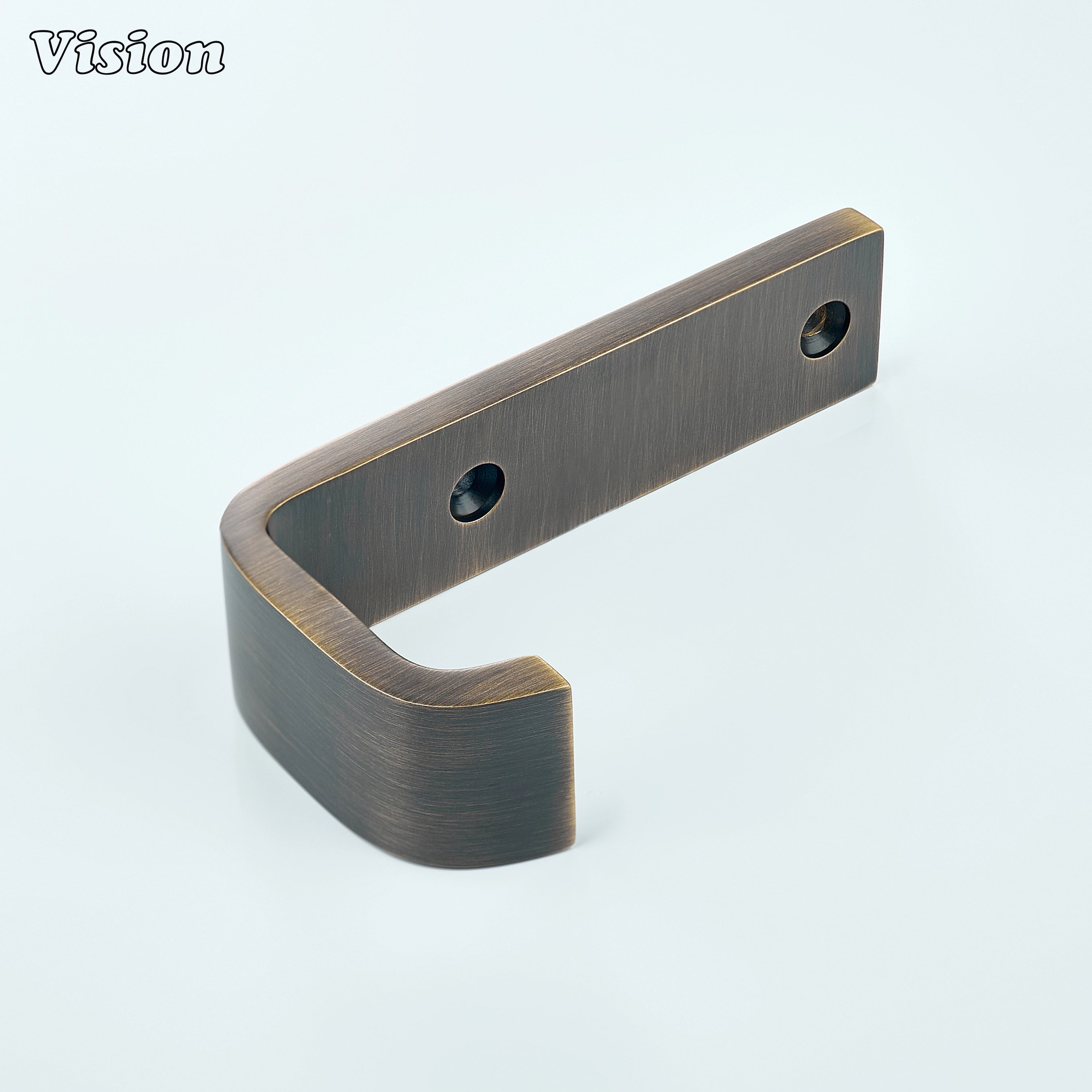 Antique Bronze brass wide wall hook with rectangular mounting plate for entryway walls