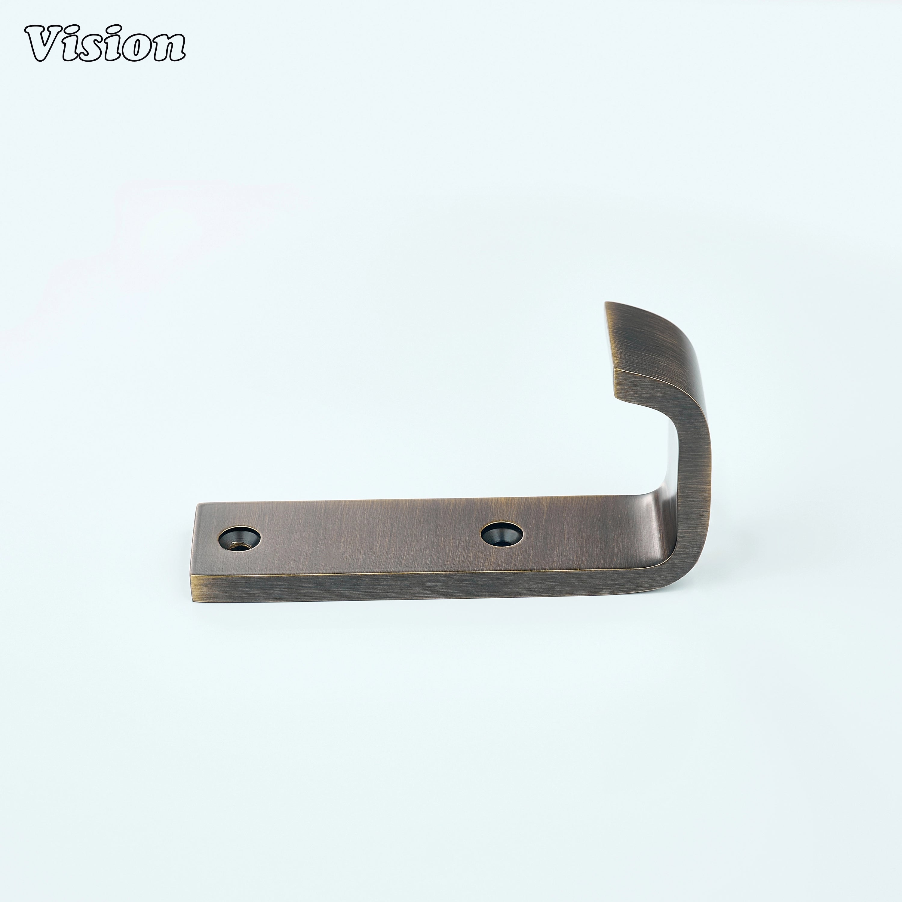 Antique Bronze finish wide brass wall hook with flat profile for interior walls