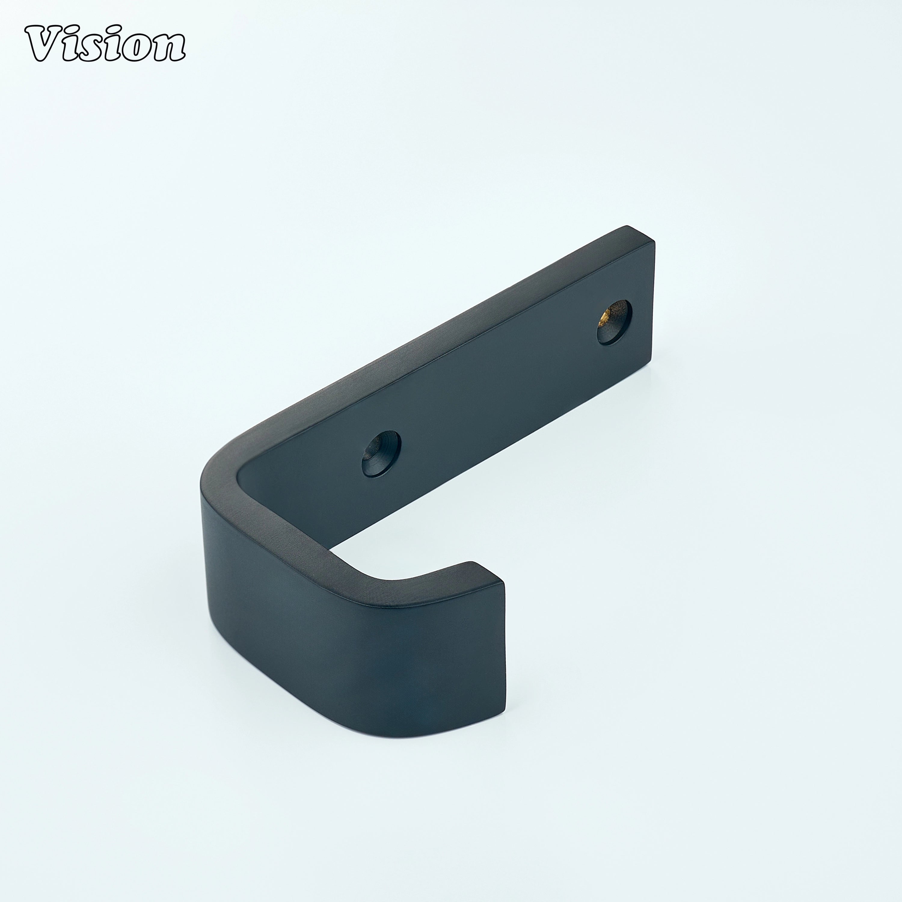 Premium Black wide wall hook with plain J design for bathroom accessories
