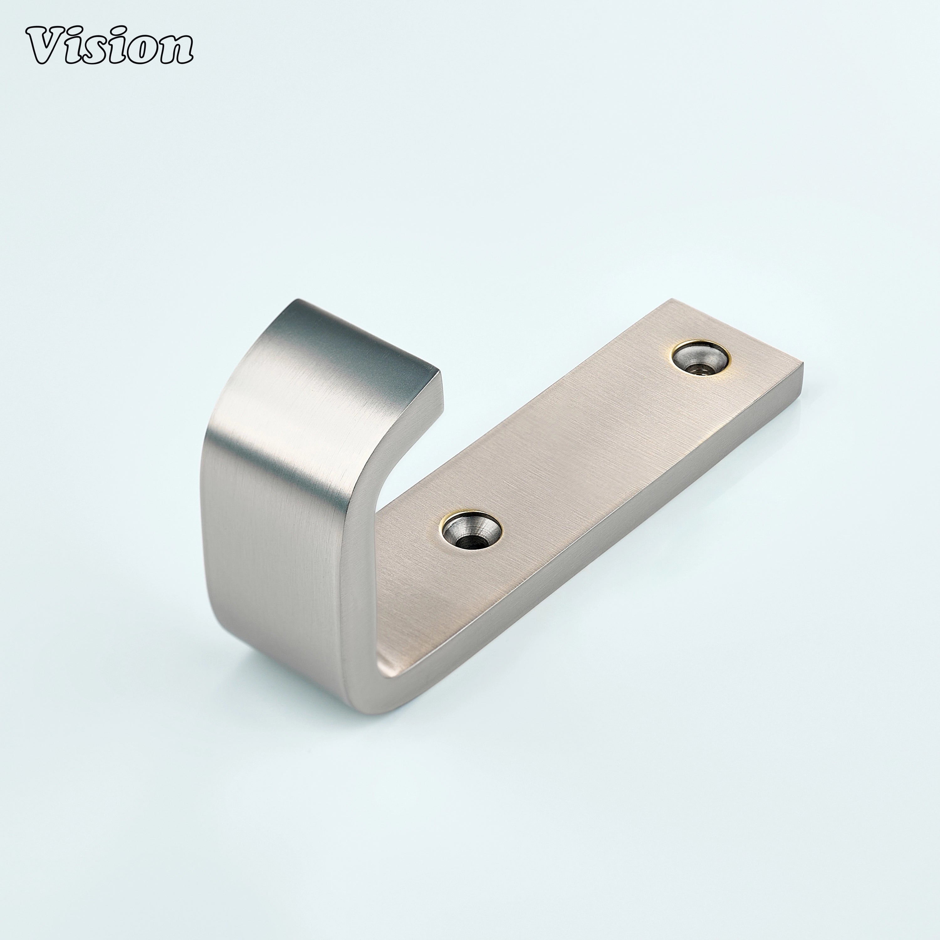 Plain profile Silver brass wide wall hook with flat J bar for modern bathroom walls