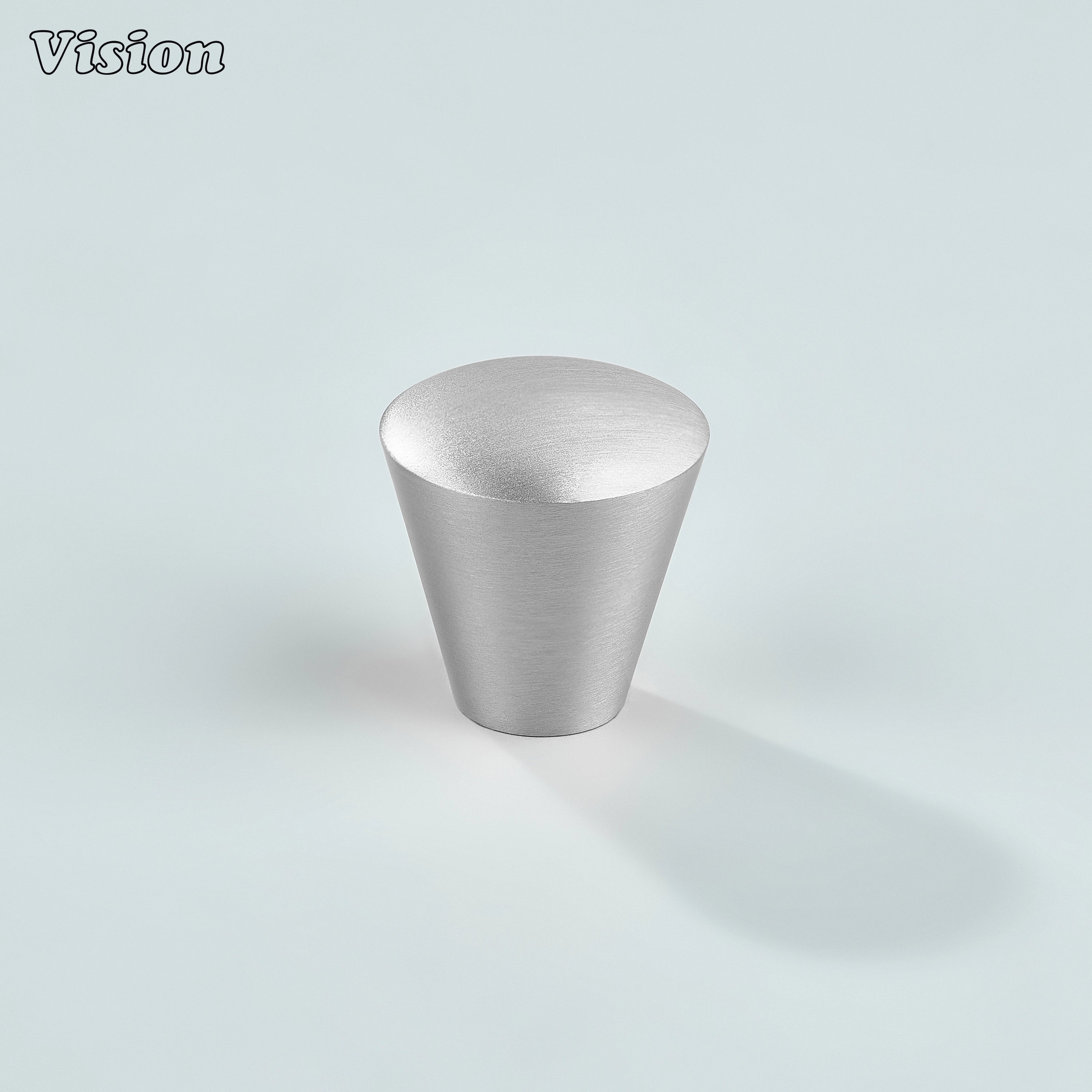 Silver round bevel cone cabinet knob for contemporary furniture