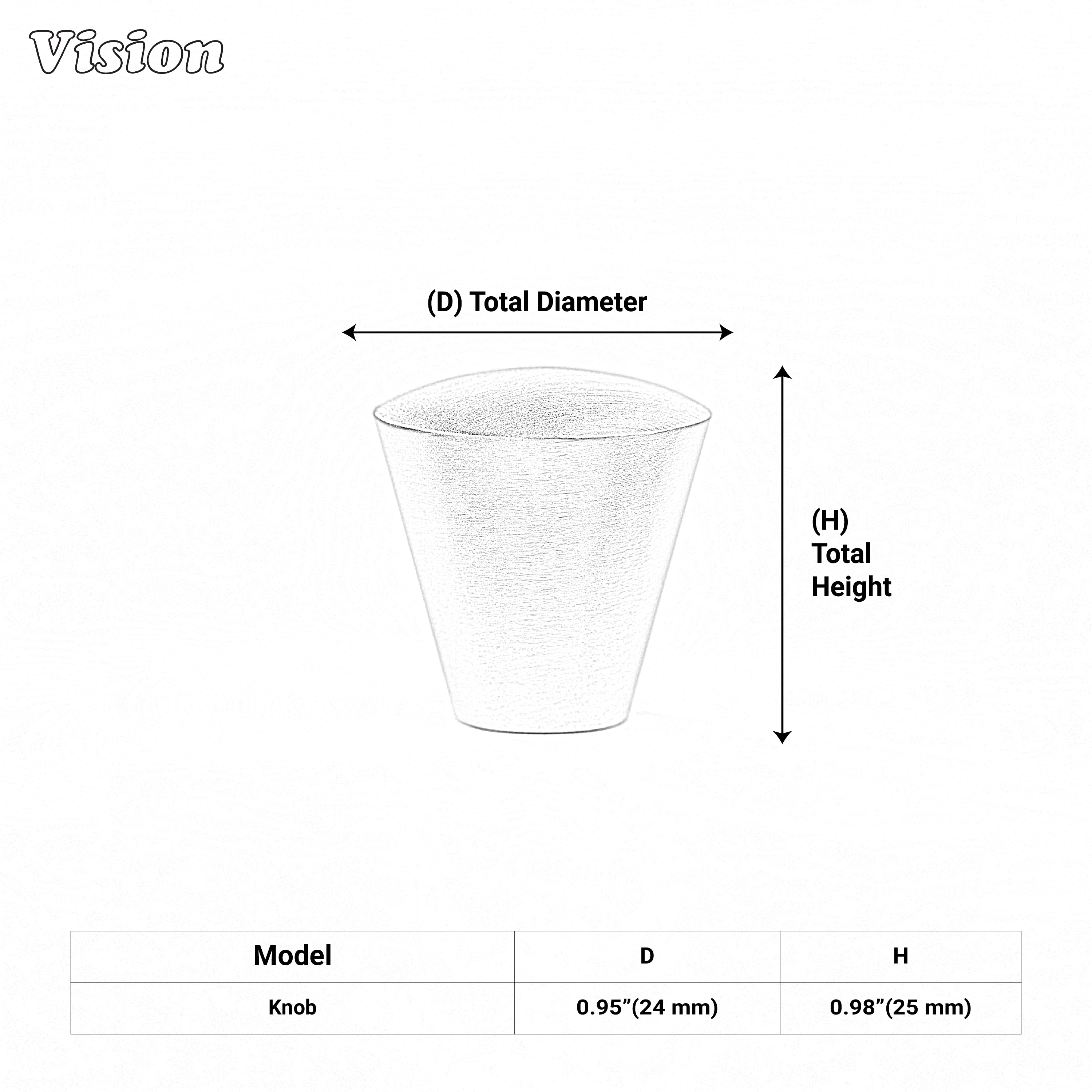 Silver modern cone cabinet knob for minimalist interiors