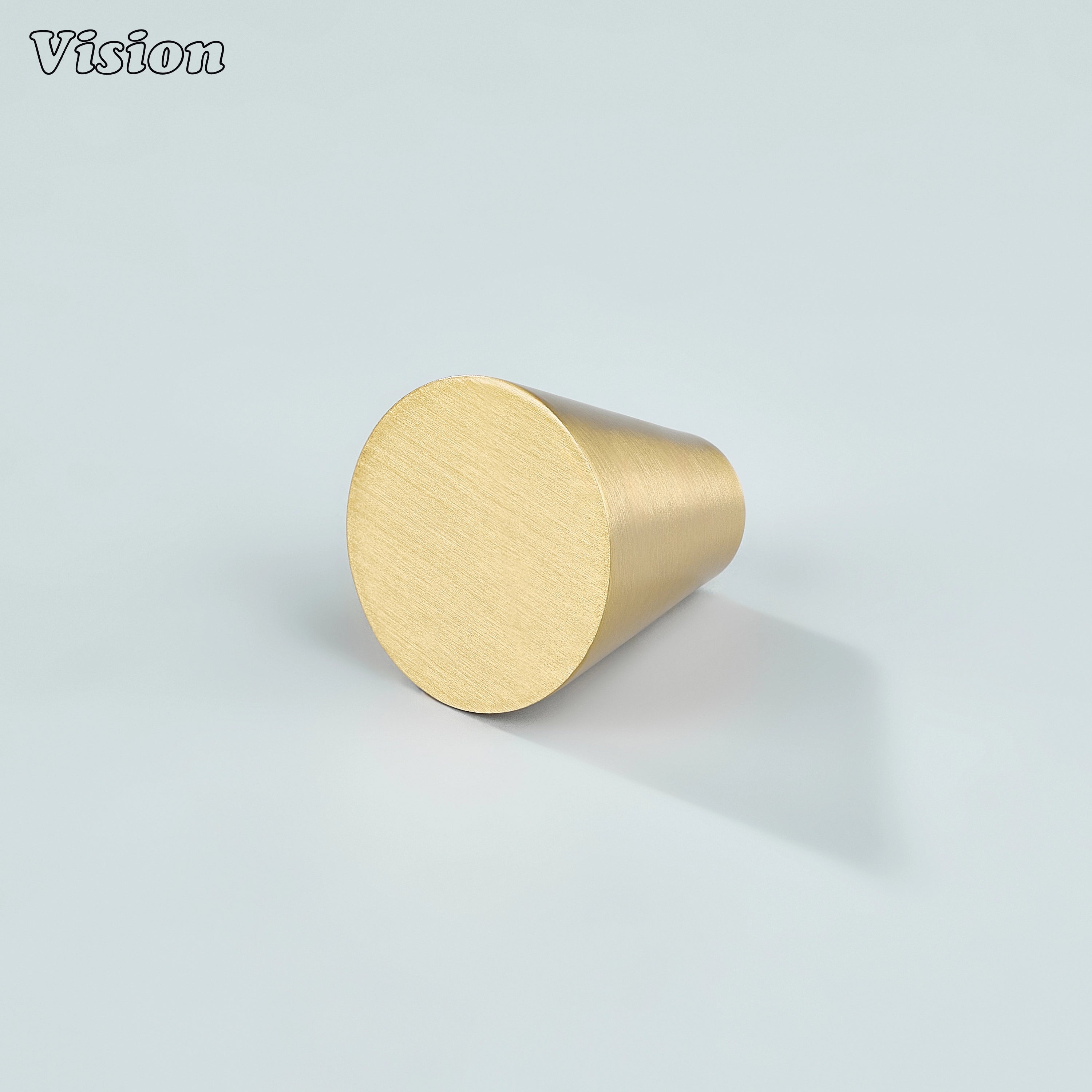 Gold plain cabinet knob with cone shape design for modern kitchen cabinets and drawers