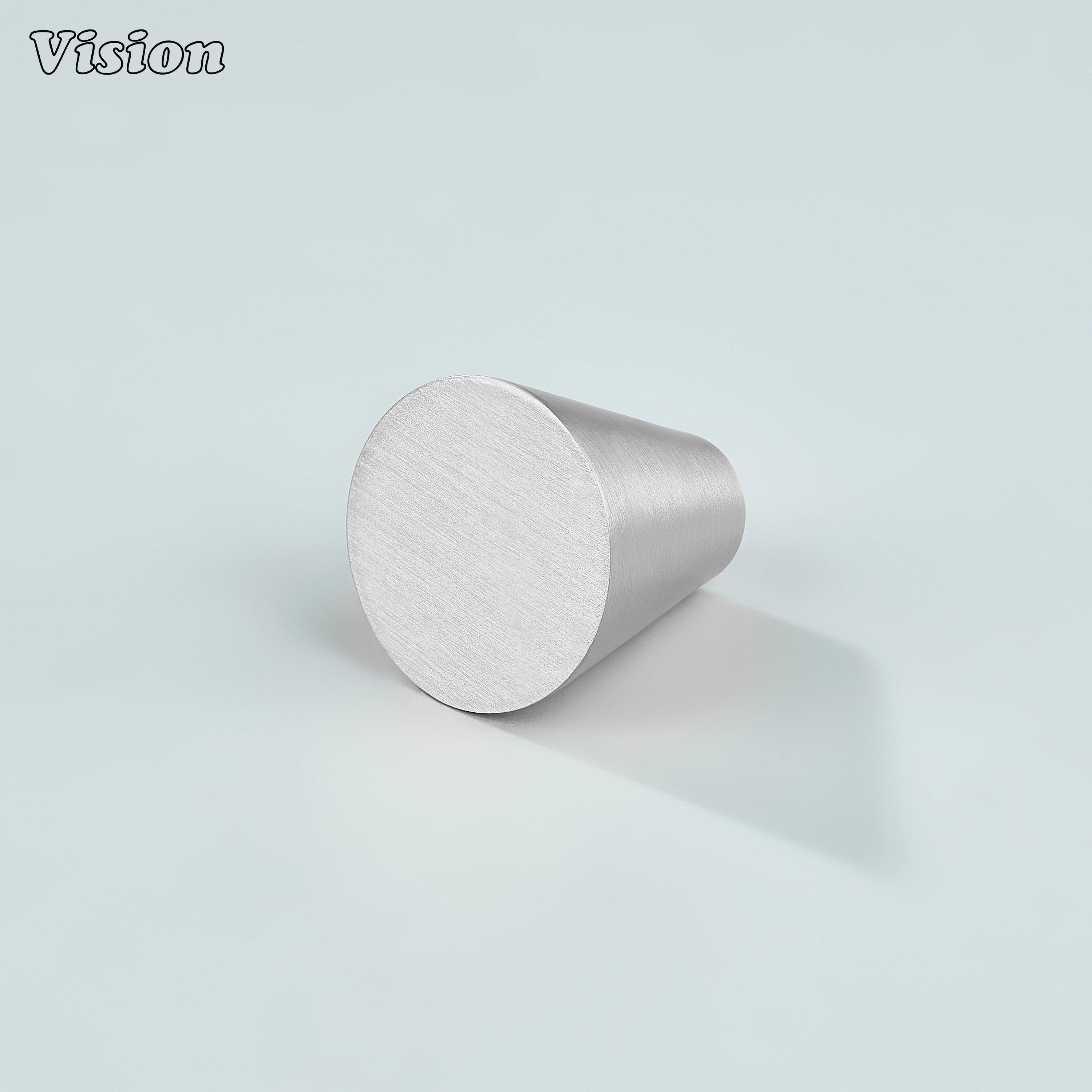 Silver plain cabinet knob with cone shape for modern kitchen cabinets