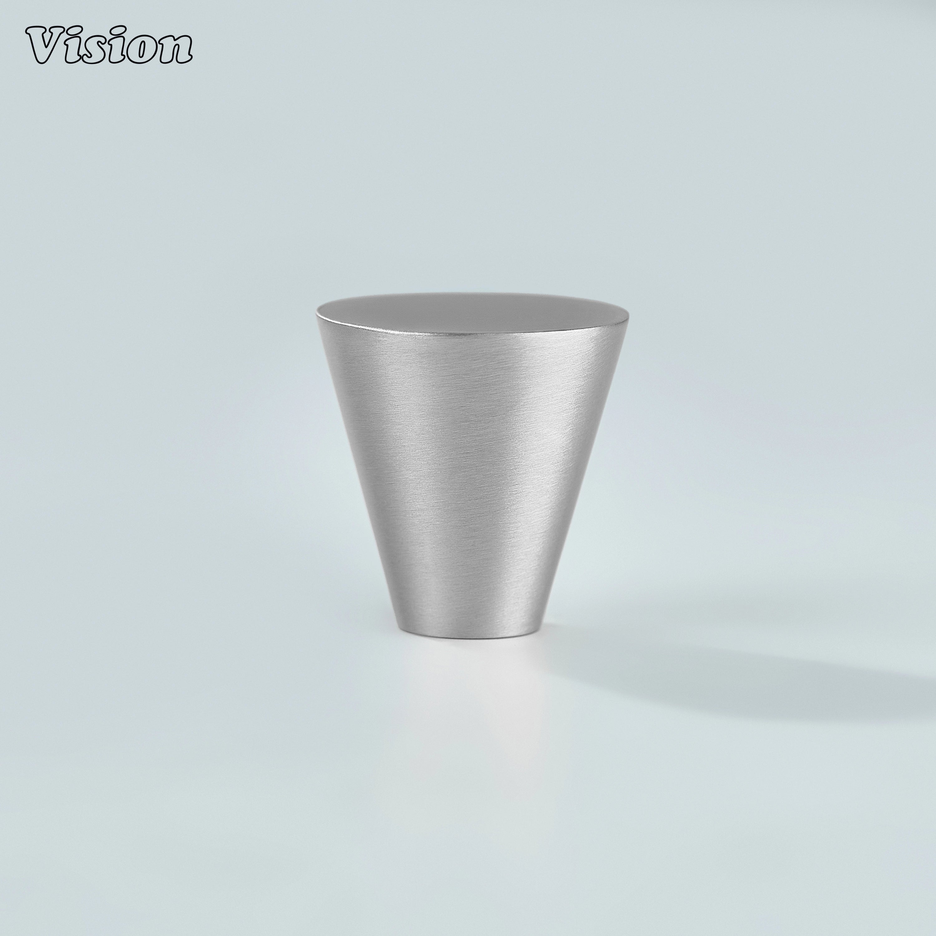Solid brass cone cabinet knob in Silver finish for drawers and furniture