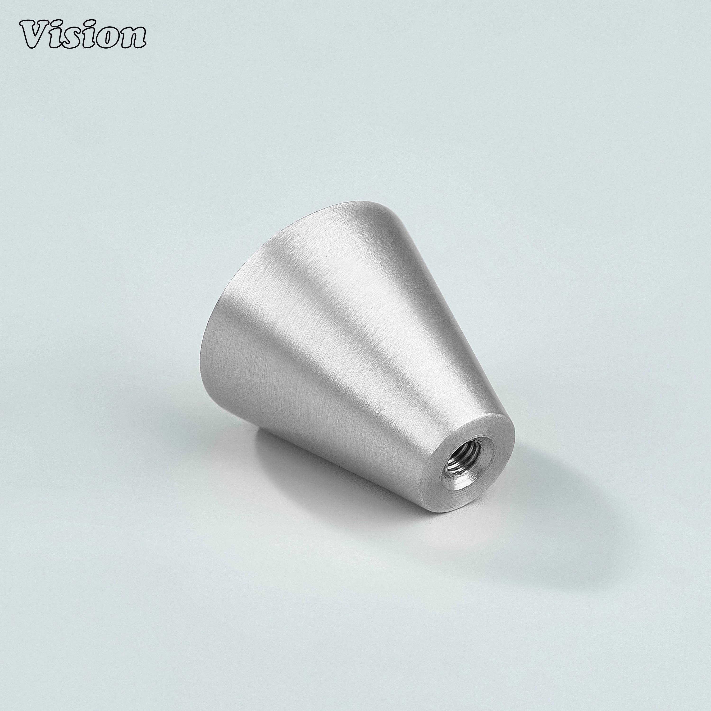 Plain profile Silver cabinet knob with cone design for wardrobes