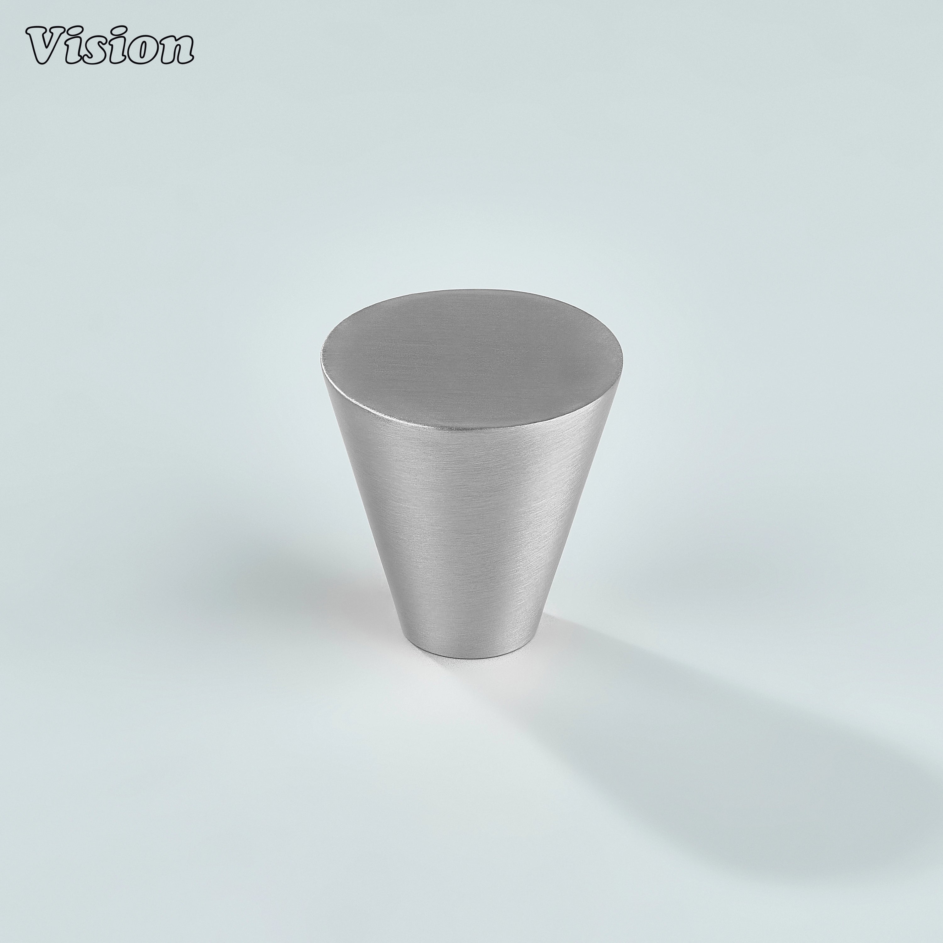 Silver finished cone cabinet knob for cabinets and drawers