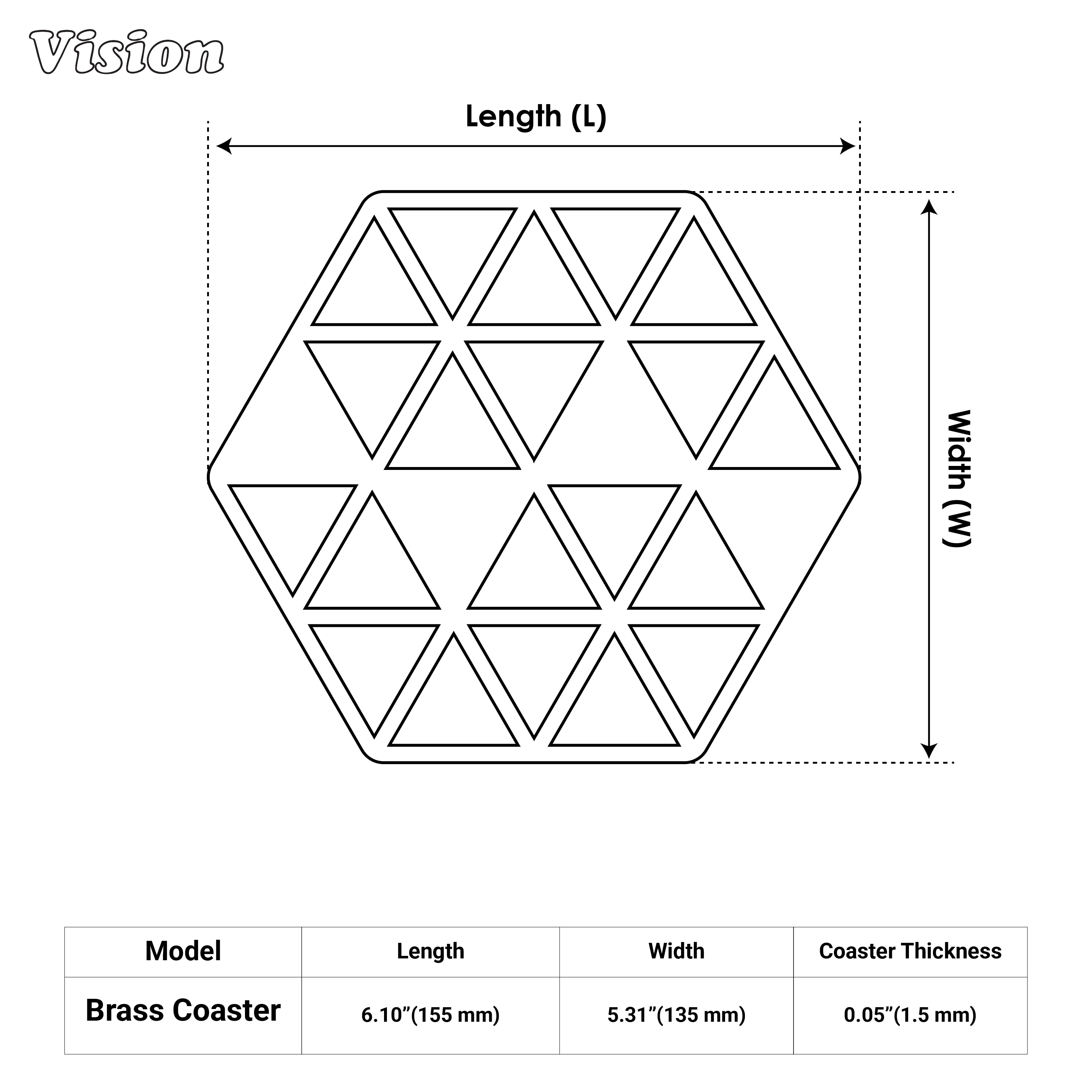 Gold architectural hexagon coaster with triangular framework used in sophisticated entertaining spaces