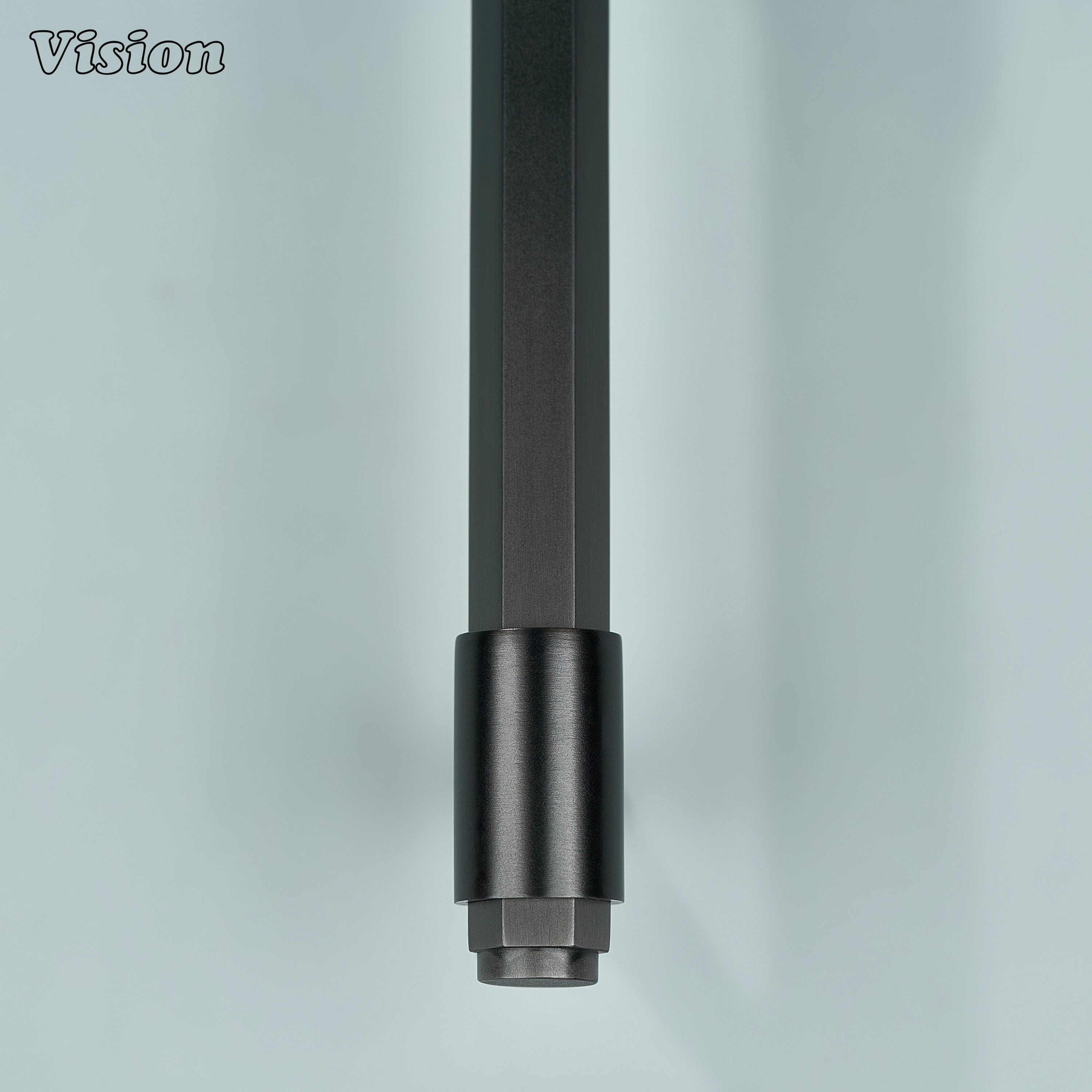 Gunmetal cabinet handle with circular end details and premium geometric styling for wardrobes