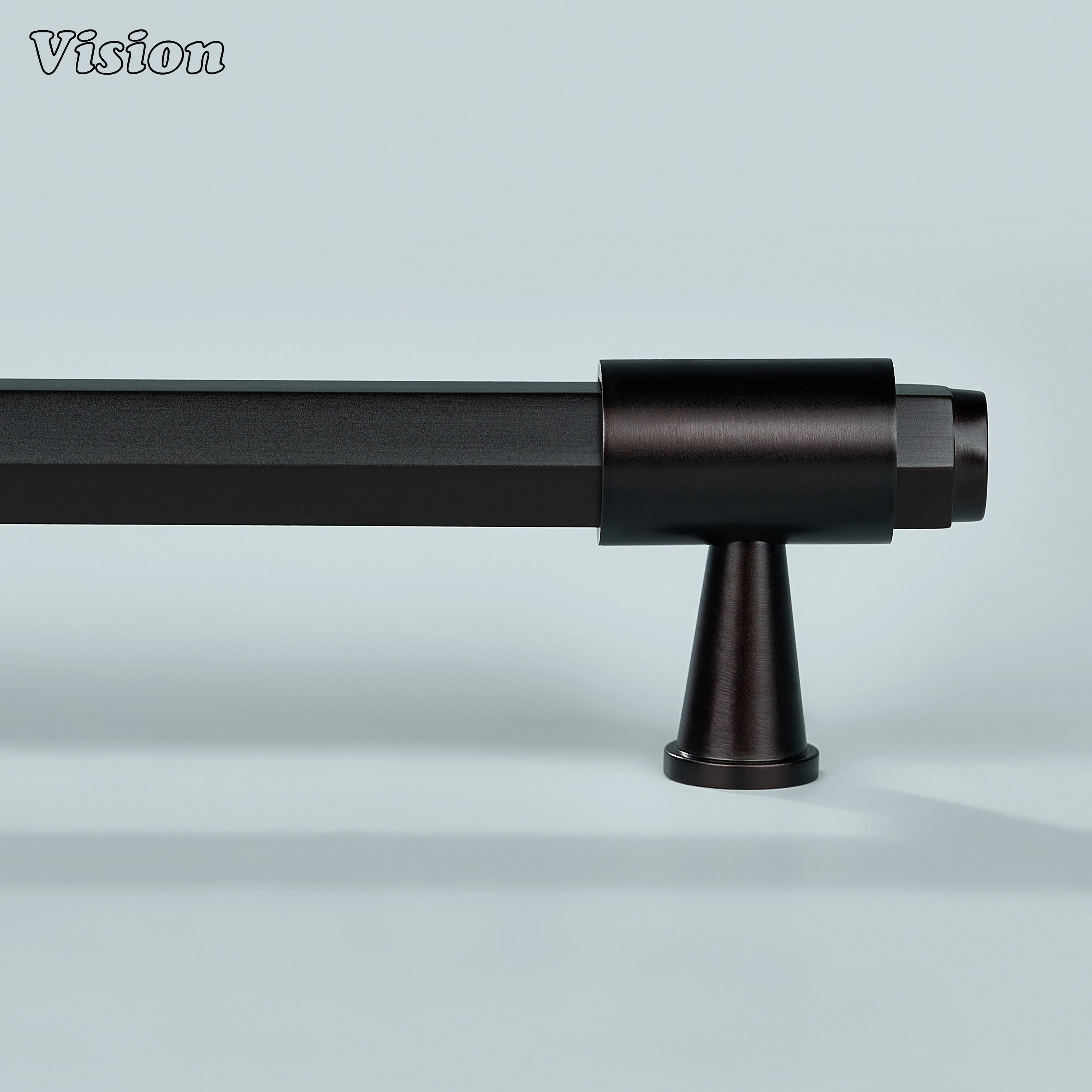 Oil Rubbed Bronze hexagonal cabinet handle with ring accent legs for storage cabinets