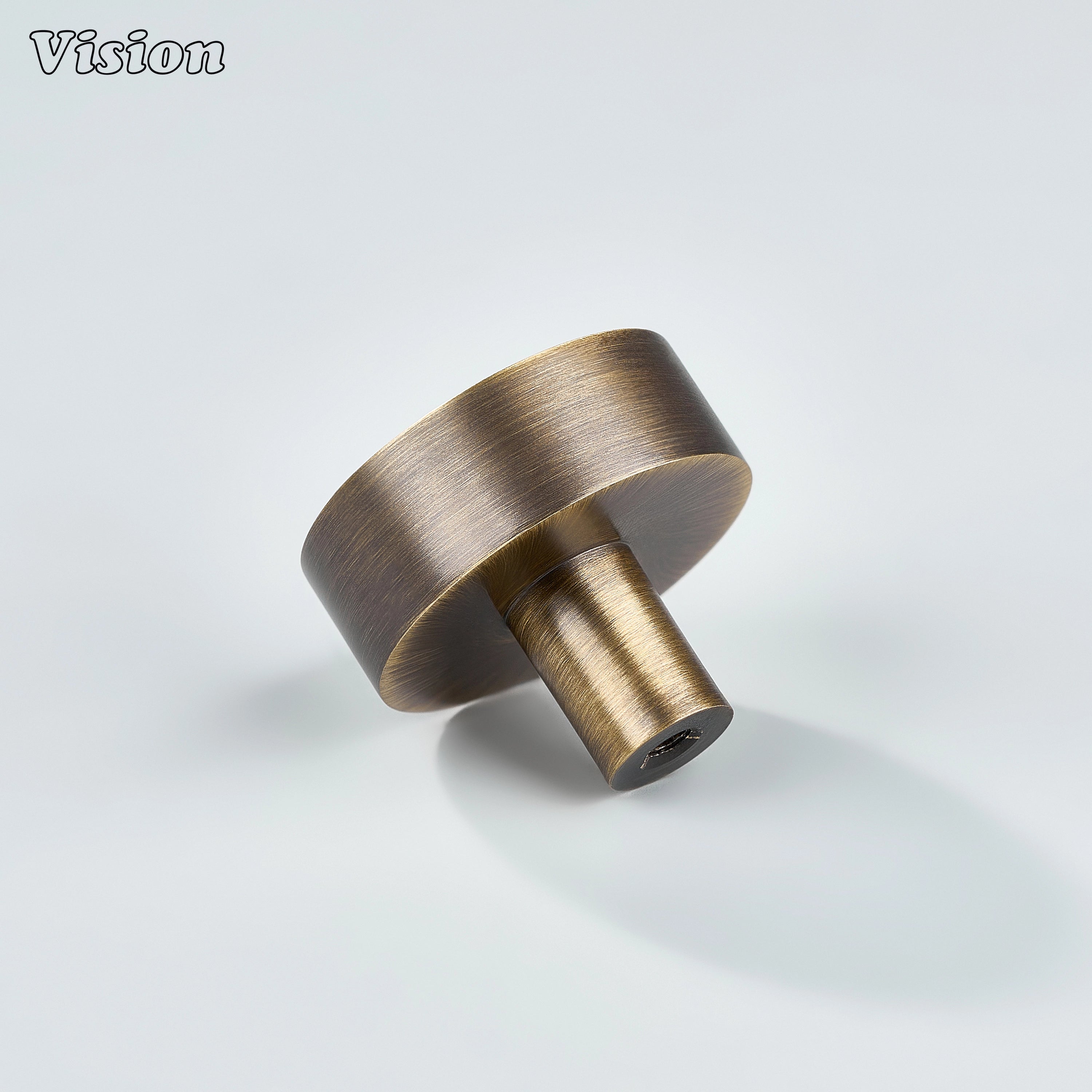 Antique Bronze smooth profile cabinet knob with circular form for cupboards