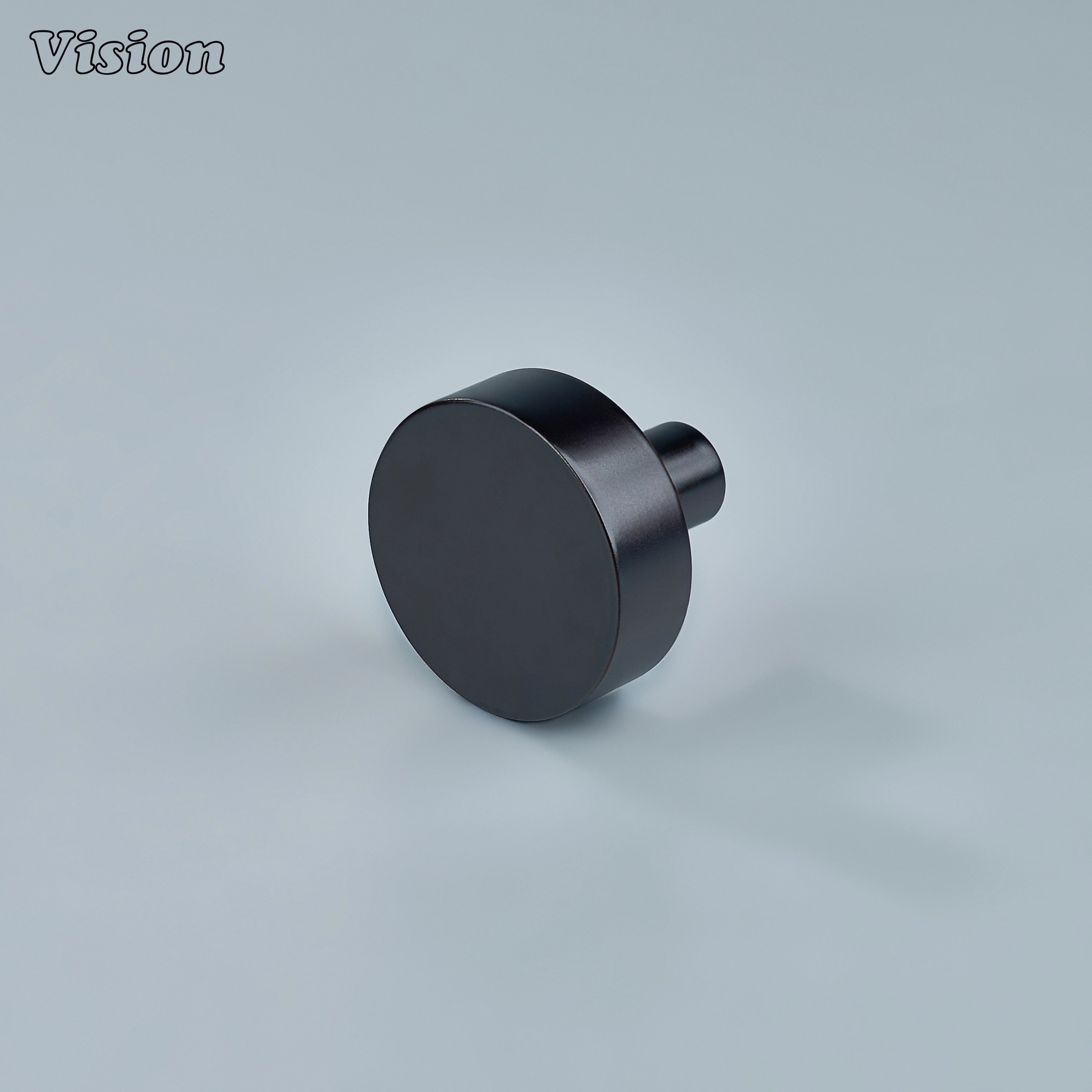 Oil Rubbed Bronze solid brass cabinet knob with flat round design for kitchens