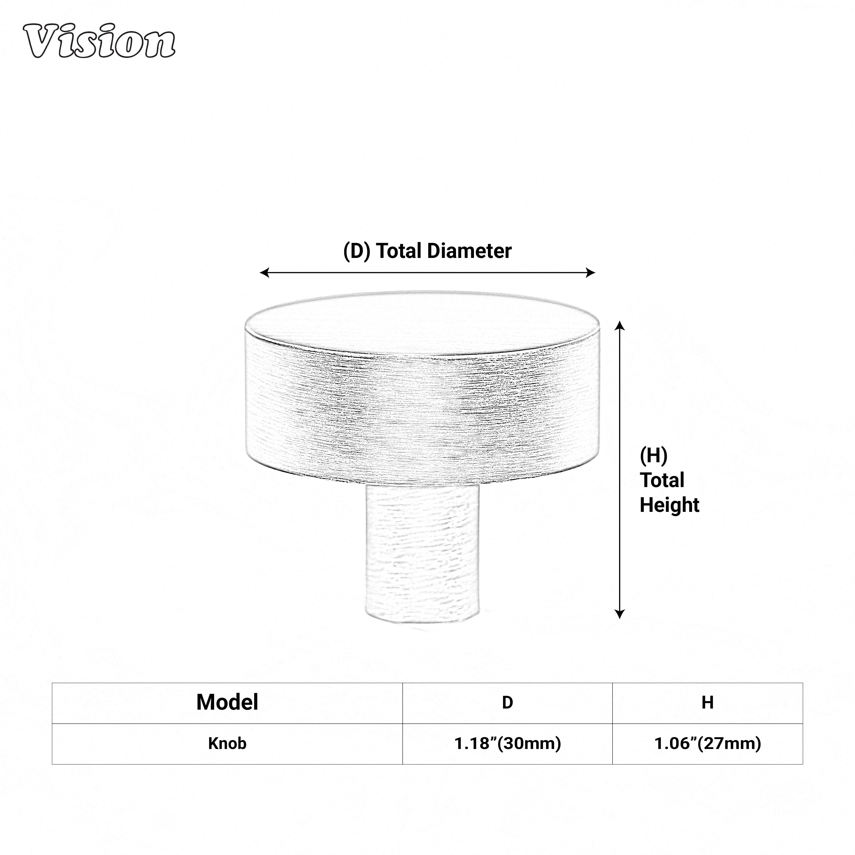 Oil Rubbed Bronze solid brass round knob for wardrobe cabinet installations