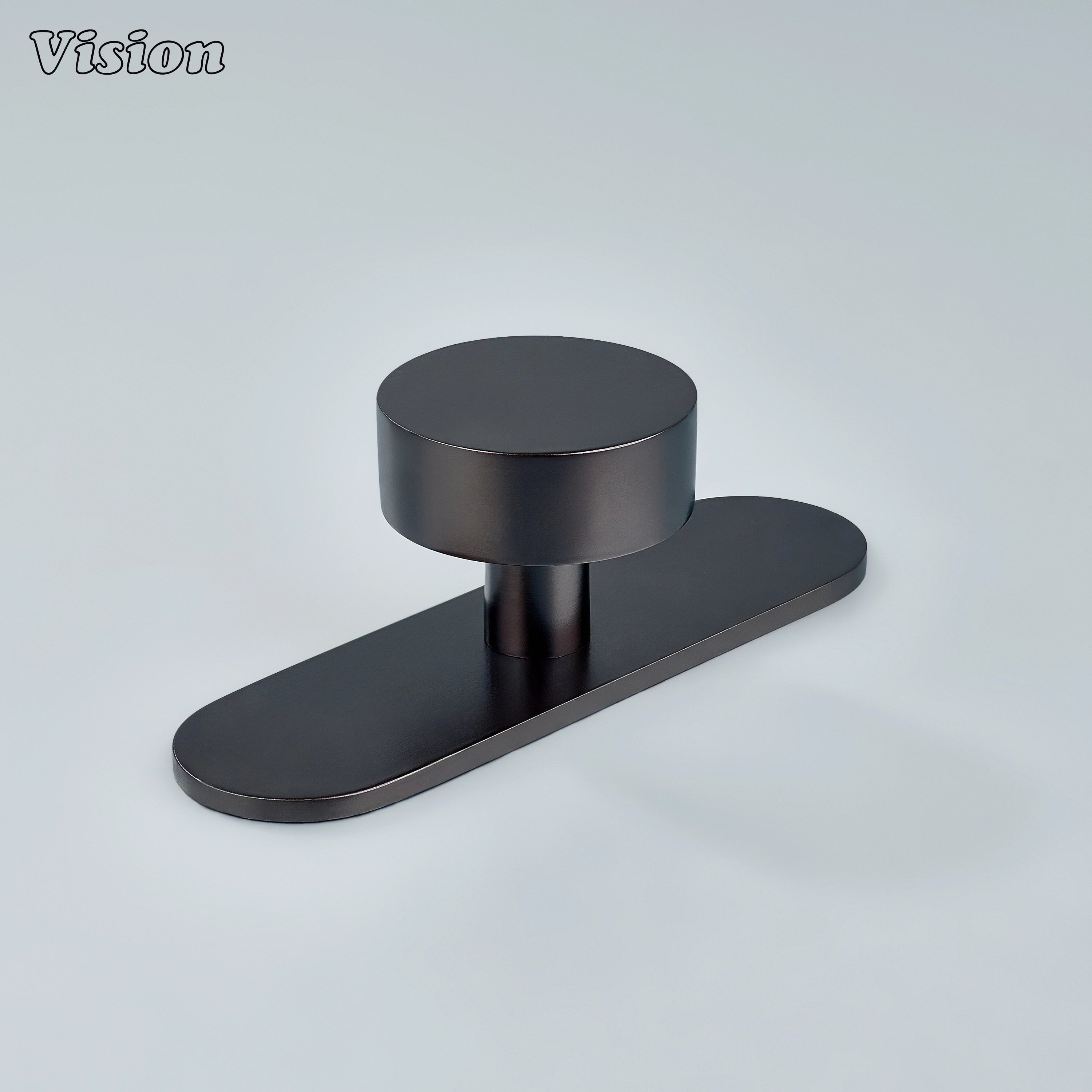 Solid brass round cabinet knob in Oil Rubbed Bronze finish for wardrobes