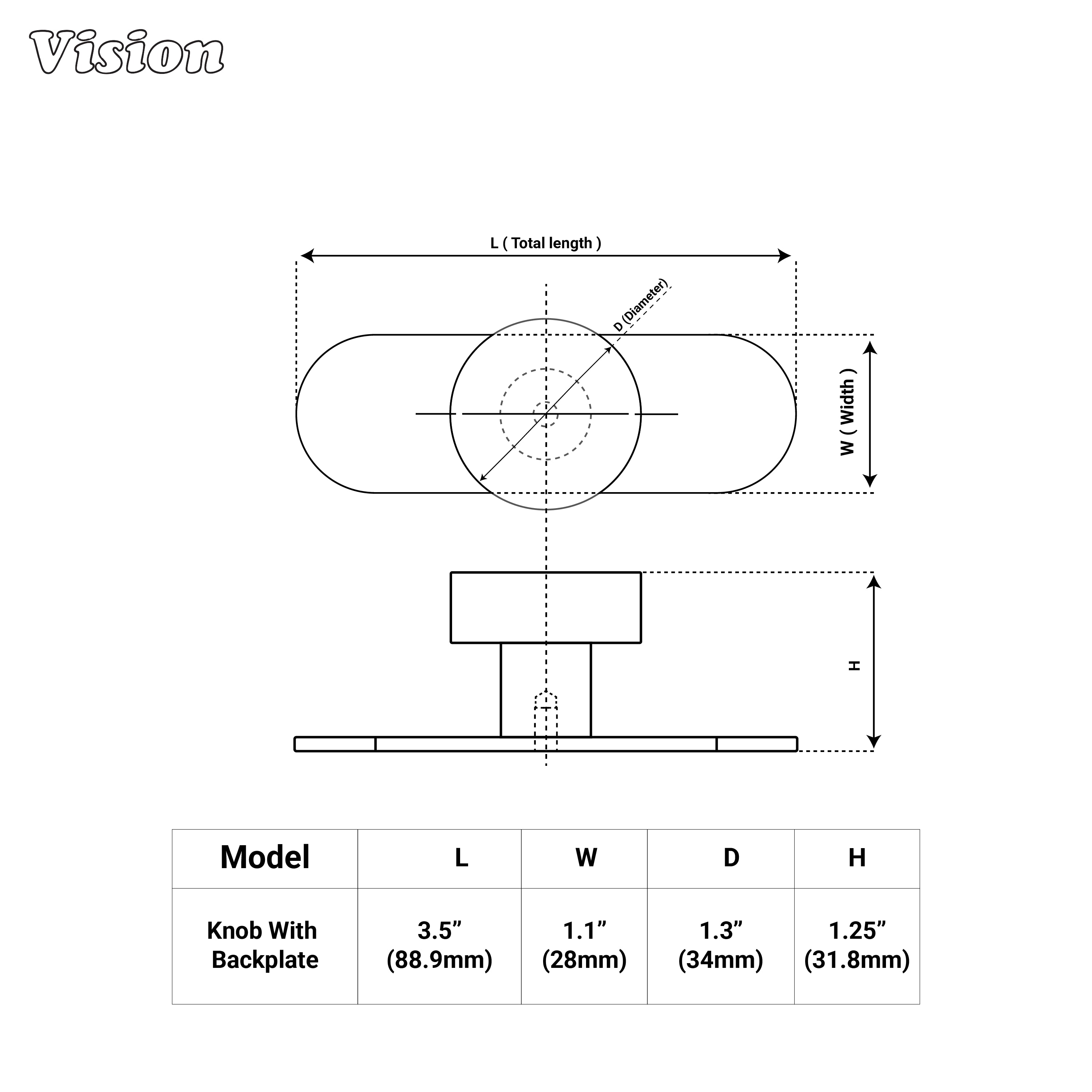 Solid brass cabinet knob with round profile in Oil Rubbed Bronze for interiors