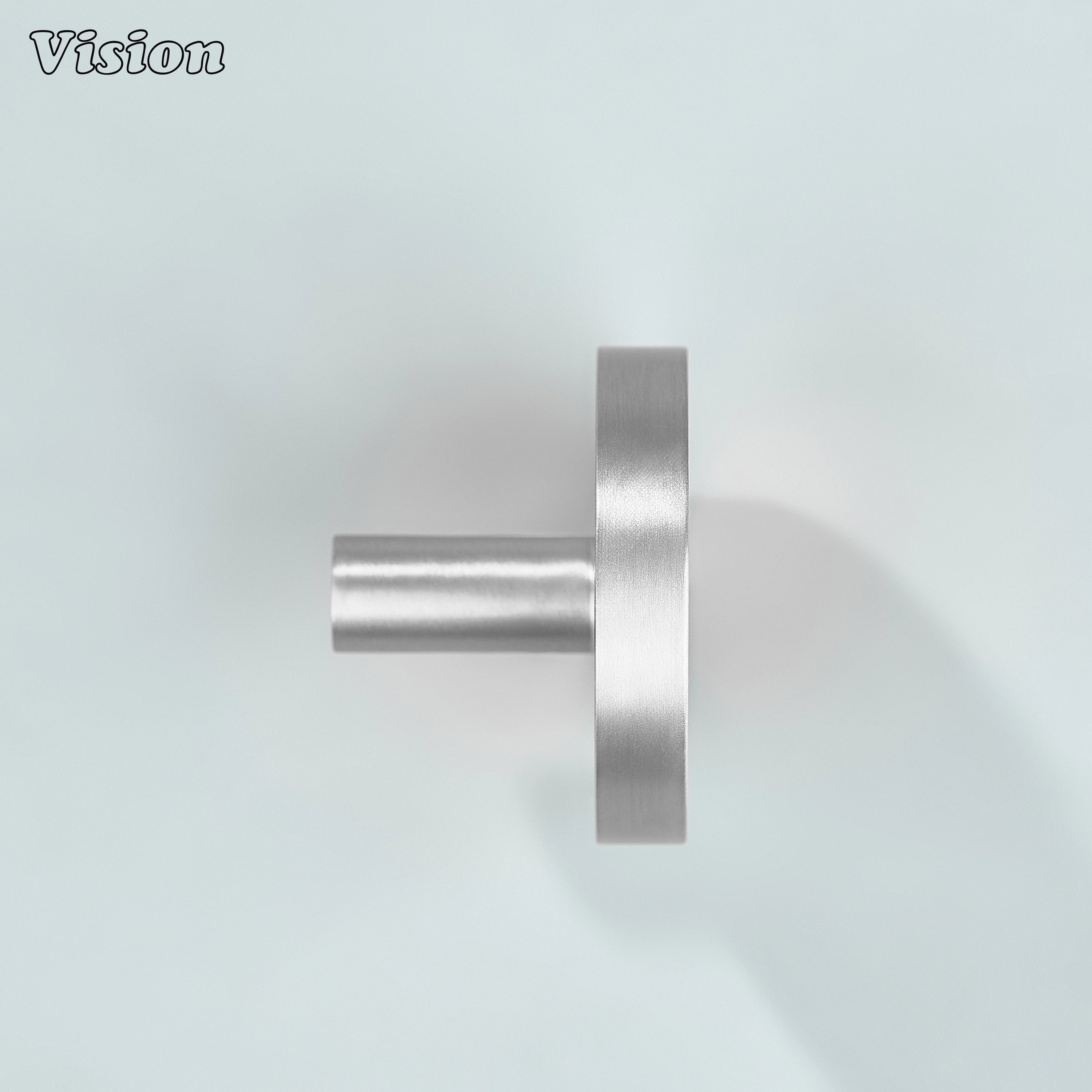 Silver solid brass cabinet knob minimalist round design for wardrobes