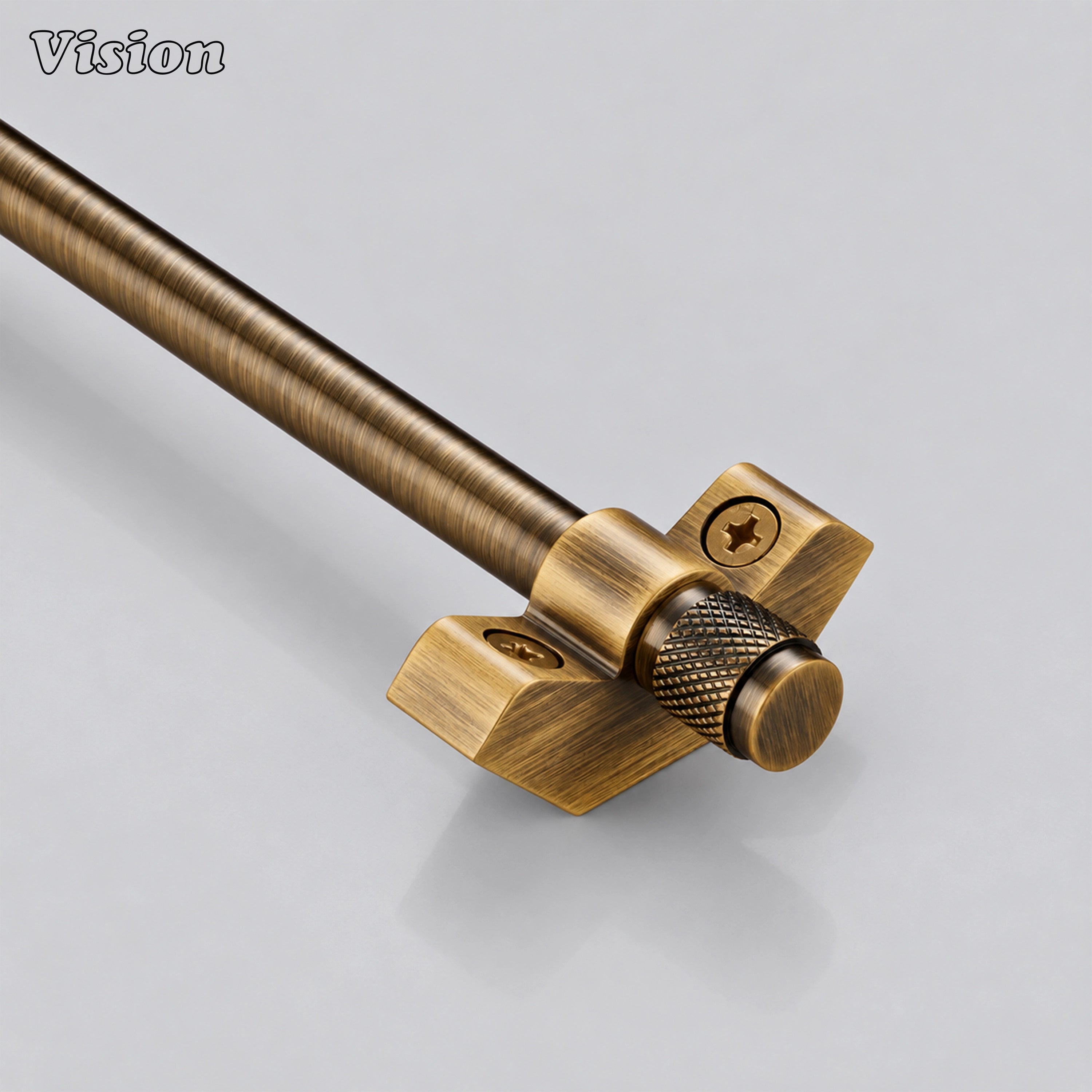 Antique bronze solid brass stair rod runner with cylindrical profile for heavy carpet runners